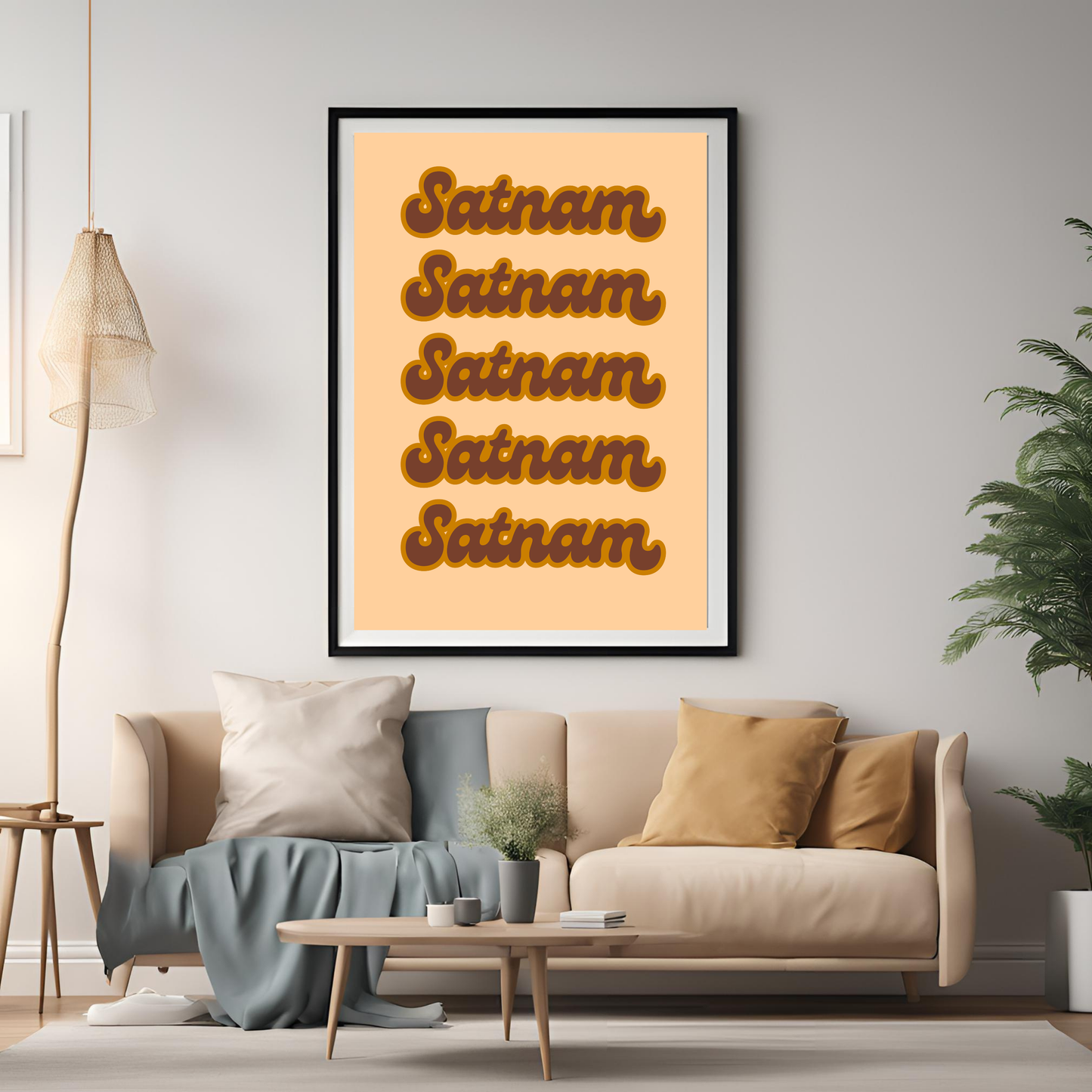 Satnam Retro Framed A4 Print - Portrait/Black
