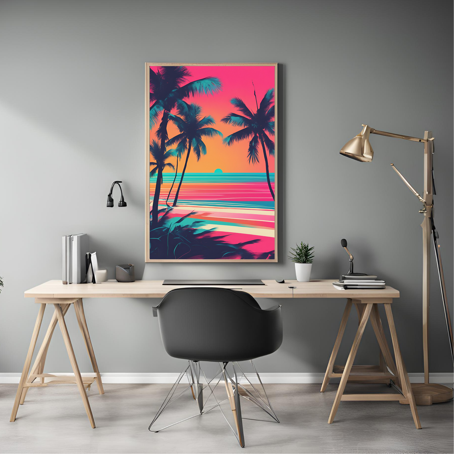 Coastal Gallery Wall -Sunset Printable Wall Art Summer Aesthetic Colourful Beach Poster