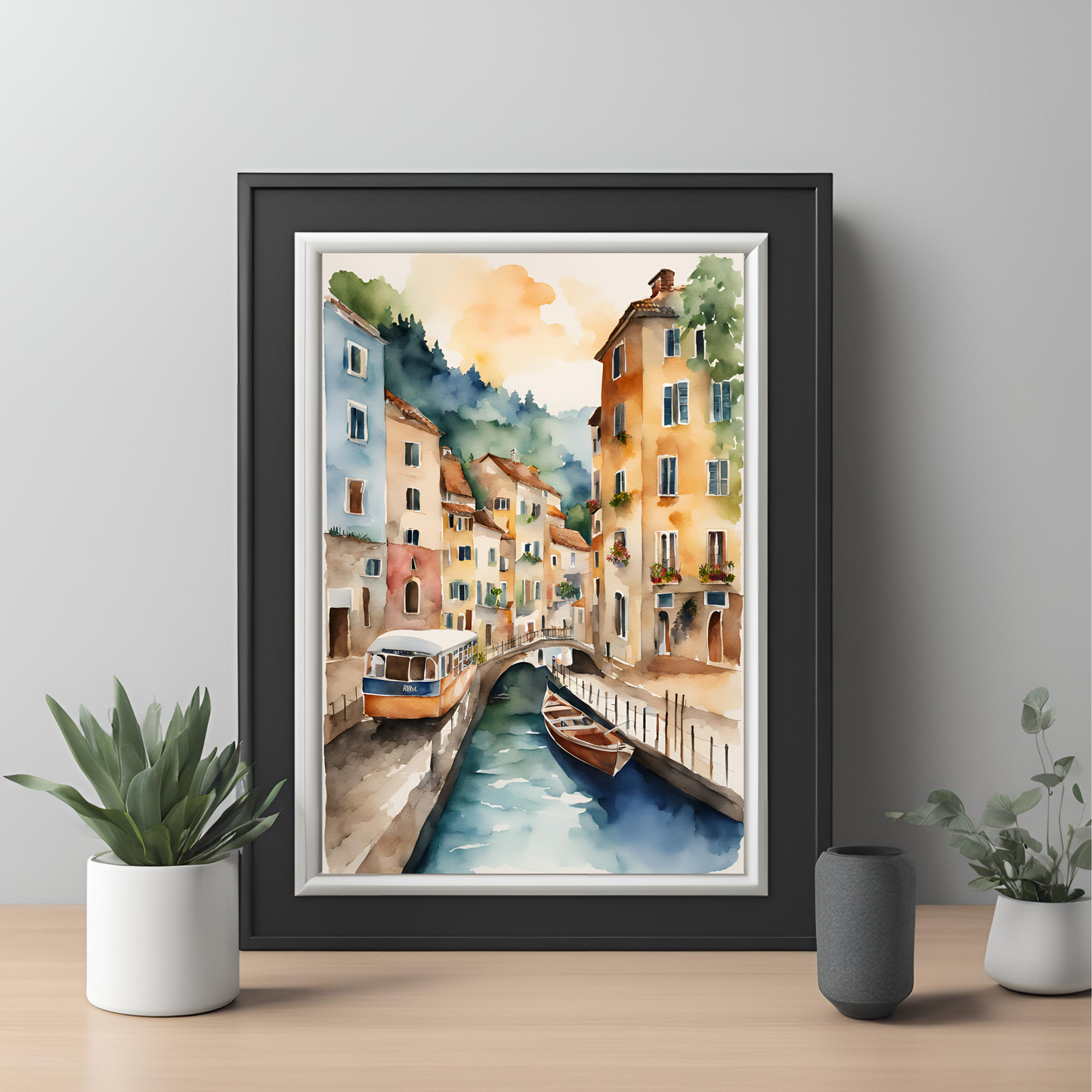 Travel River Watercolour Wall Art Digital Download
