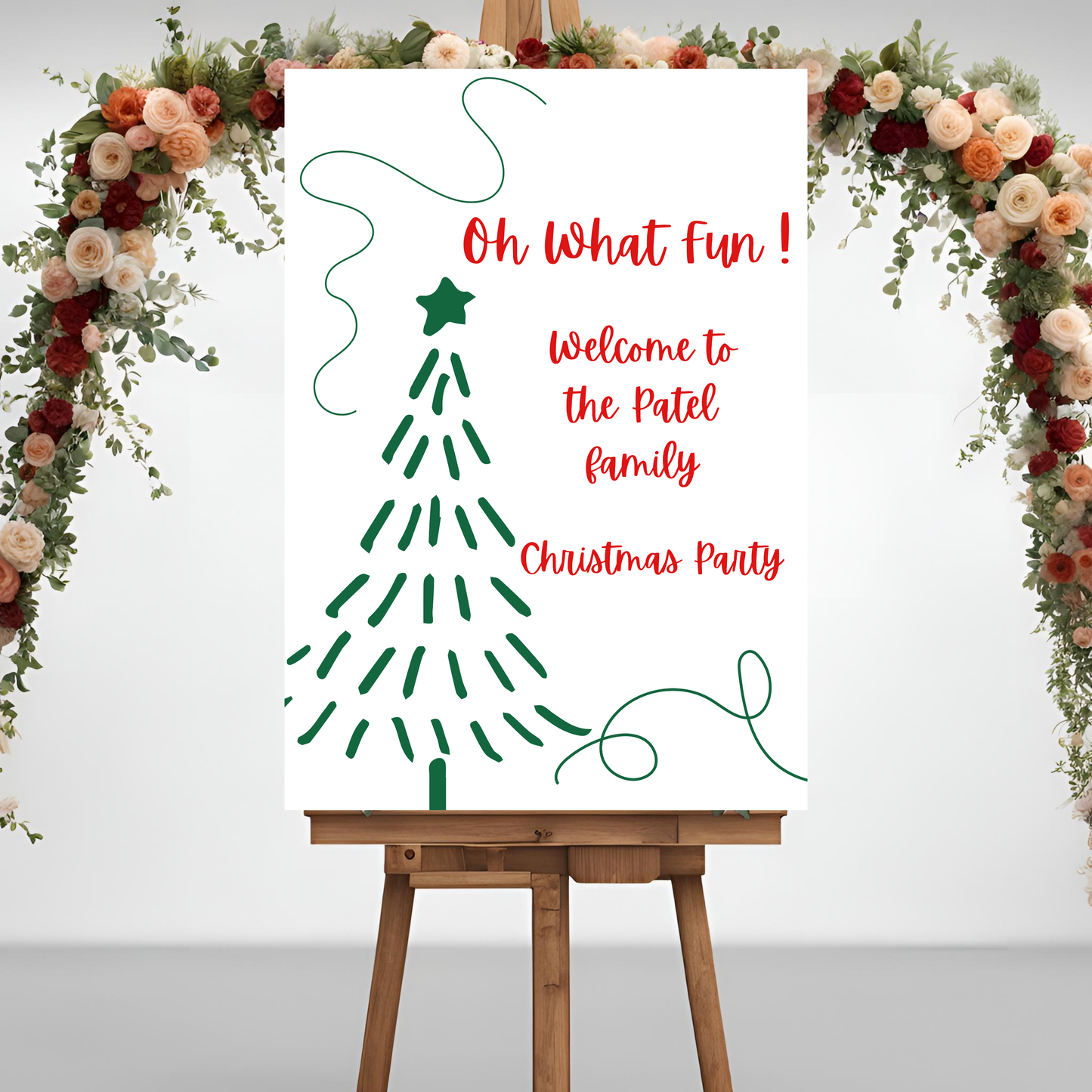 Oh What Fun Christmas Party Welcome Sign