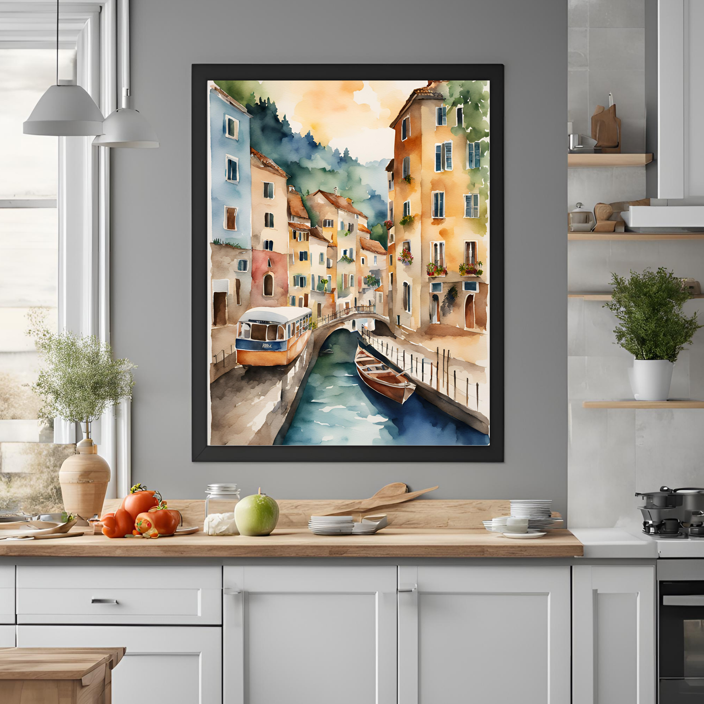 Travel River Watercolour Wall Art Digital Download