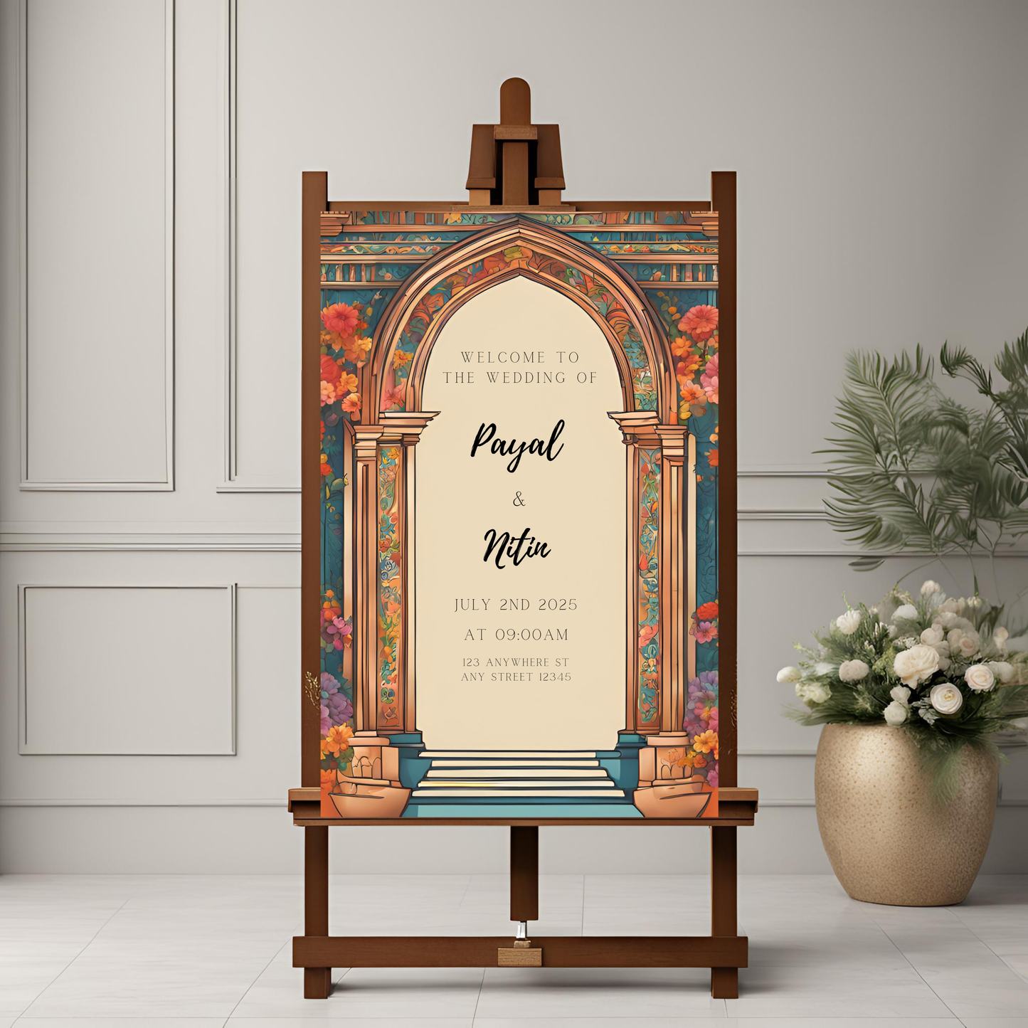 Rose Arch Entrance Board Digital Download - Online Template