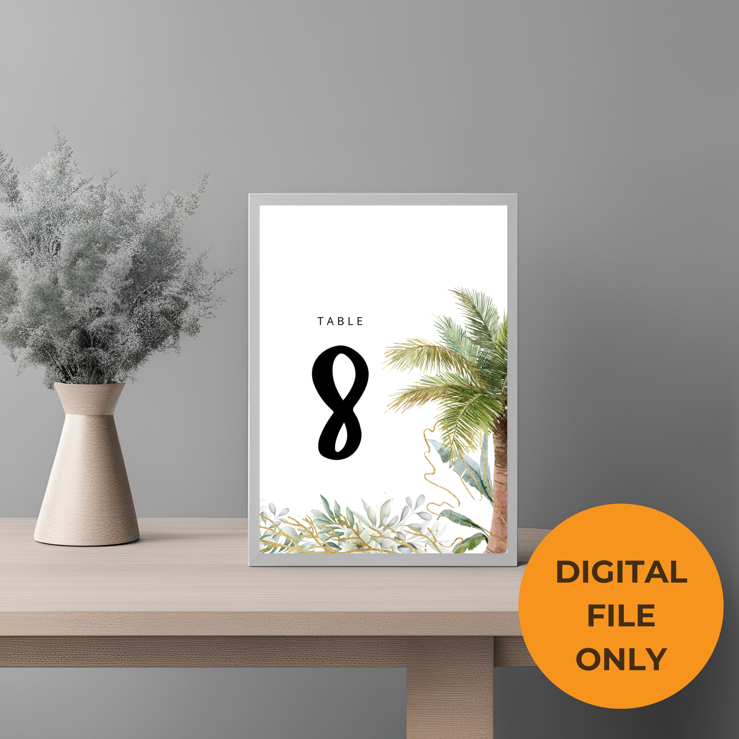 Destination Wedding Palm Tree Table No Digital Download - Online Template
