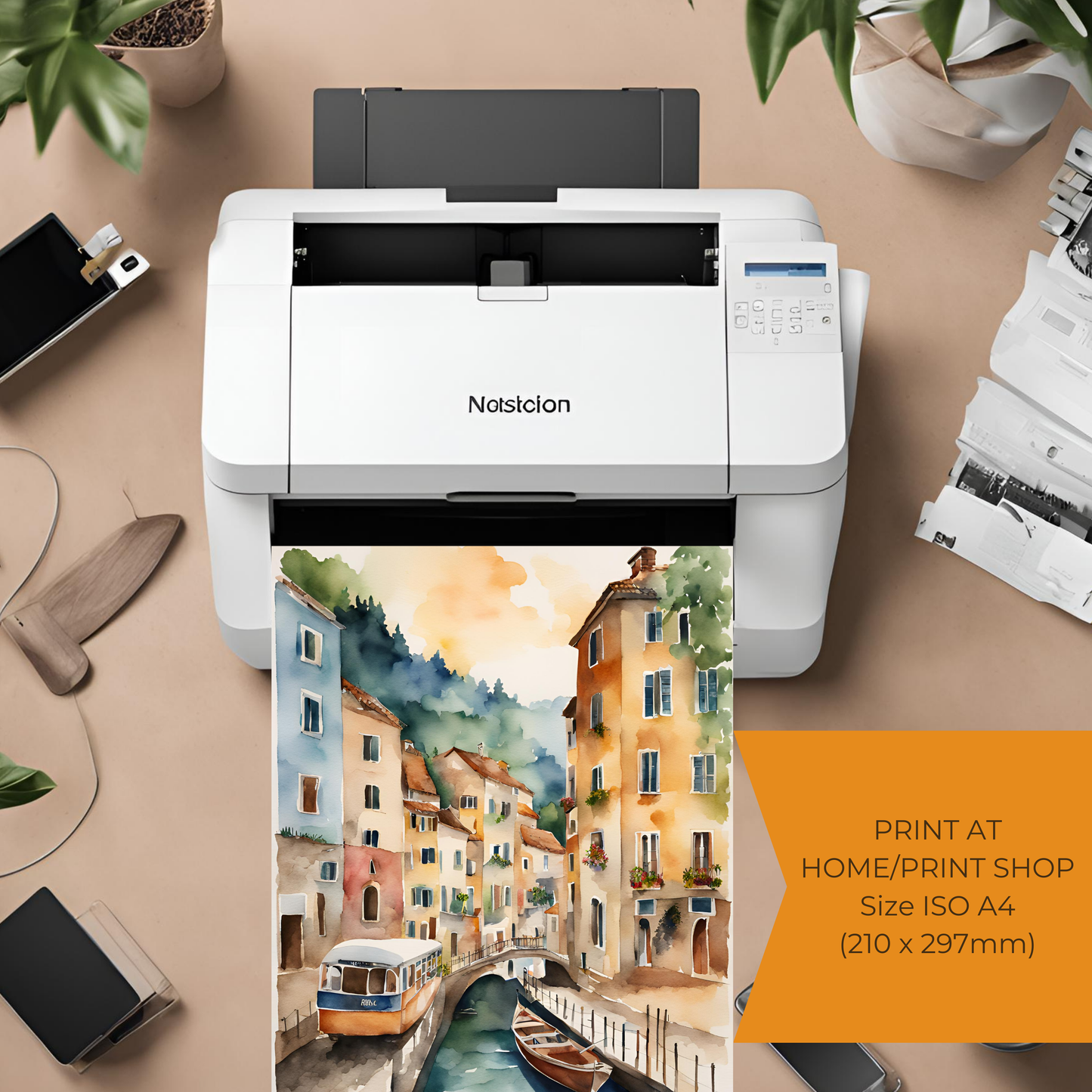 Travel River Watercolour Wall Art Digital Download