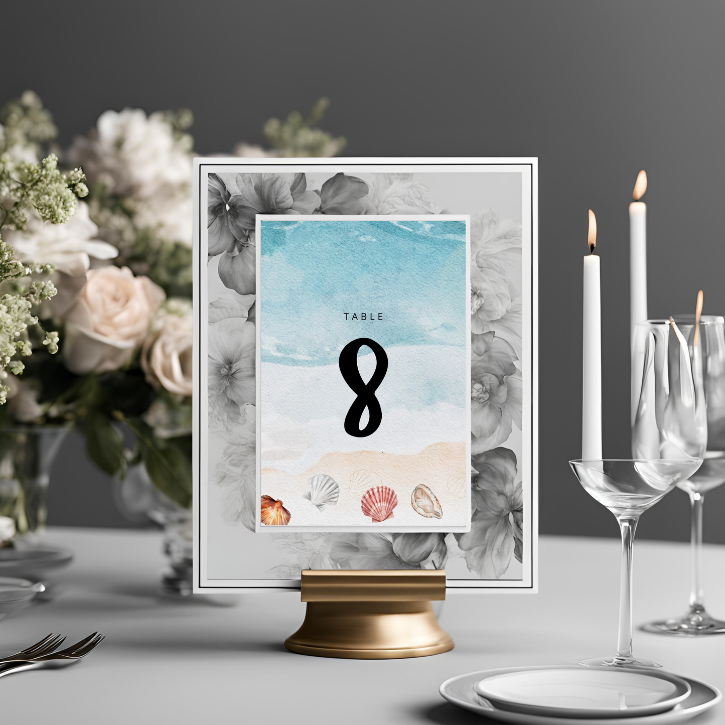 Destination Wedding Beach Table No Digital Download - Online Template