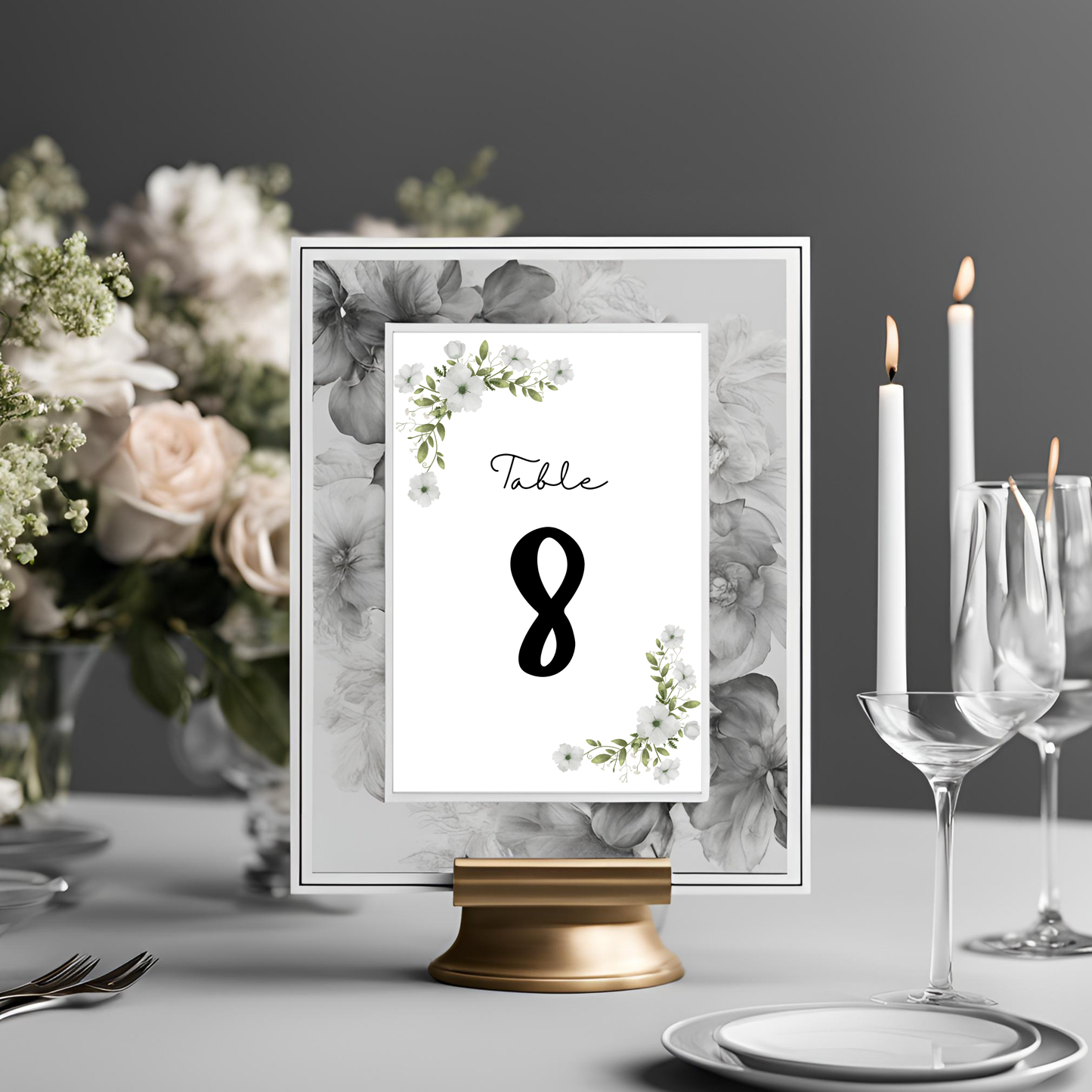 Civil Wedding Minimalist Table No Digital Download - Online Template