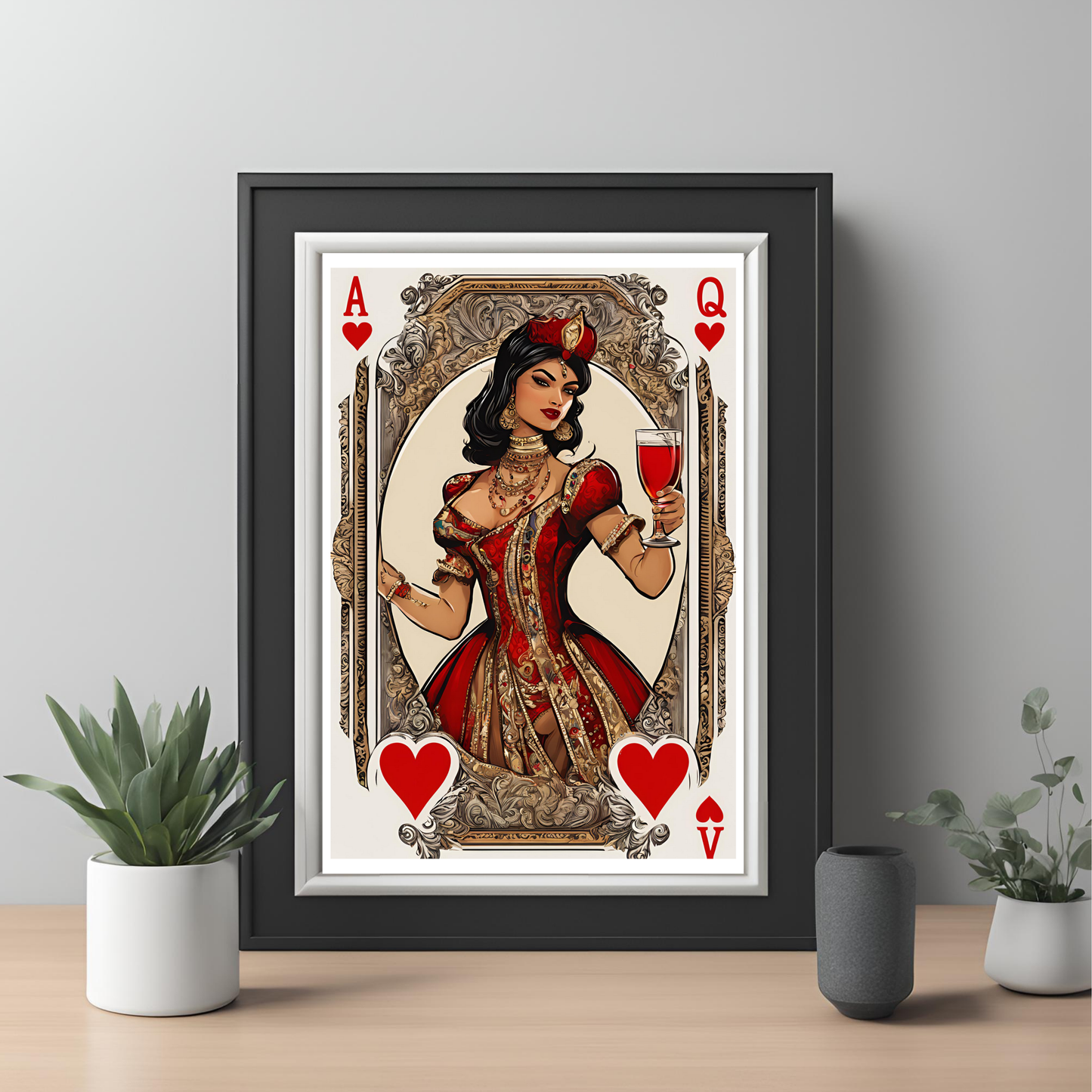 Queen of Hearts Digital Coloured - Wall Art