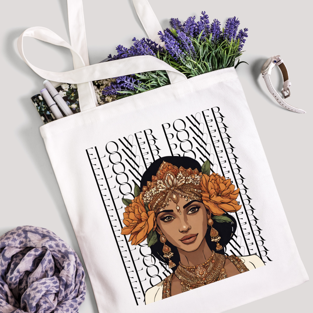 South Asian Art - Flower Power Tote Bag