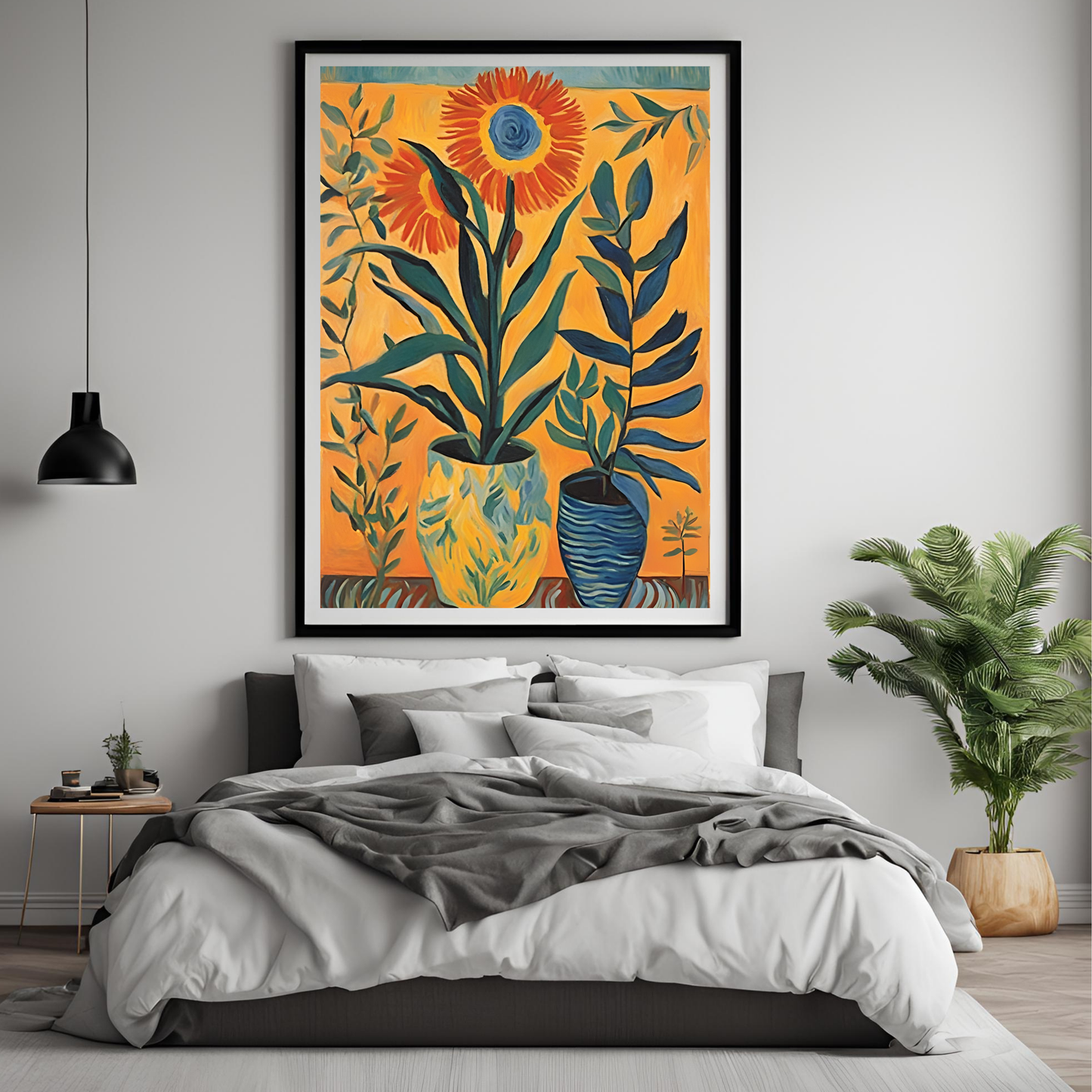 Sunset Plant Vase Wall Art Digital Download
