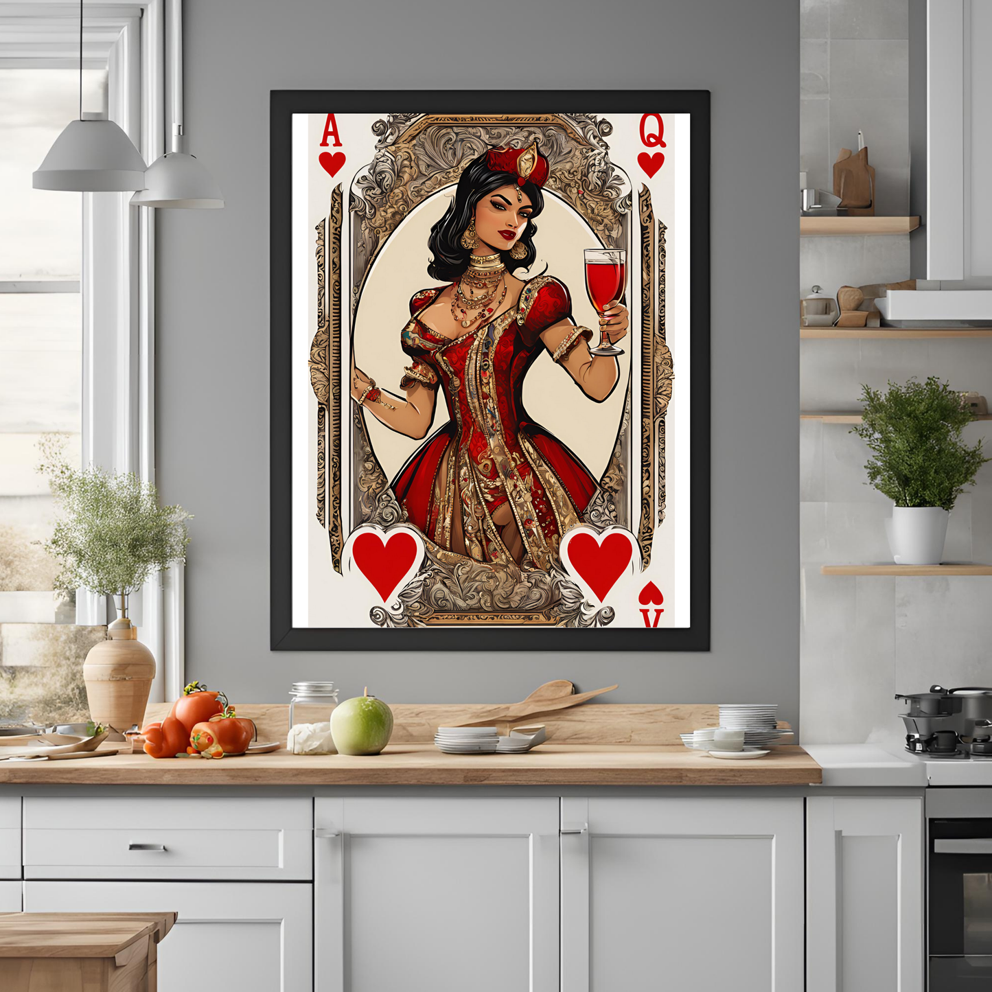 Queen of Hearts Digital Coloured - Wall Art