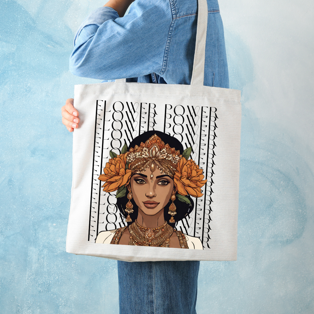 South Asian Art - Flower Power Tote Bag