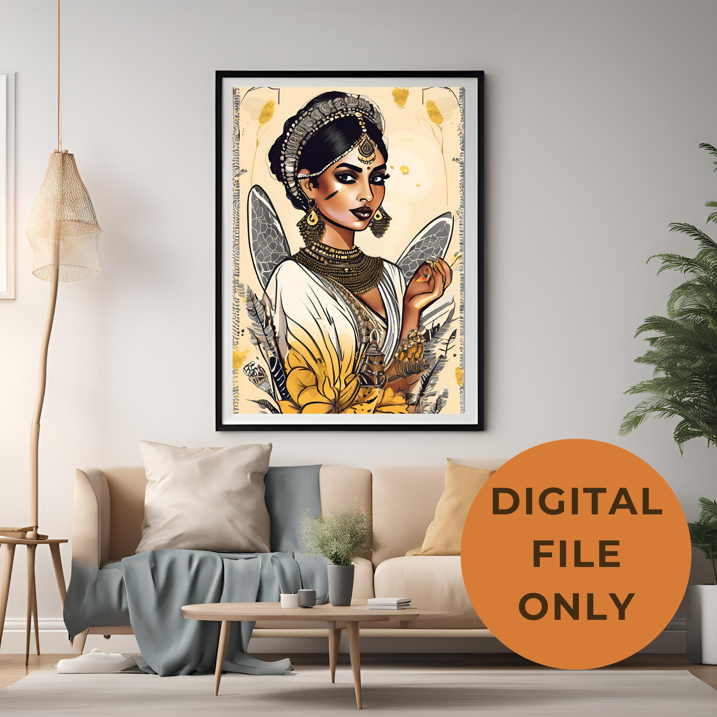 South Asian Queen Bee - Digital Printable Wall Art