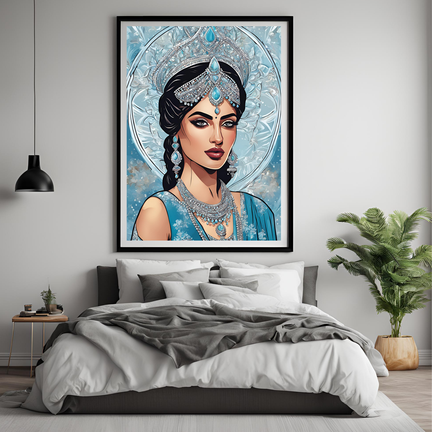 South Asian Art Desi Winter Ice Princess Digital Print