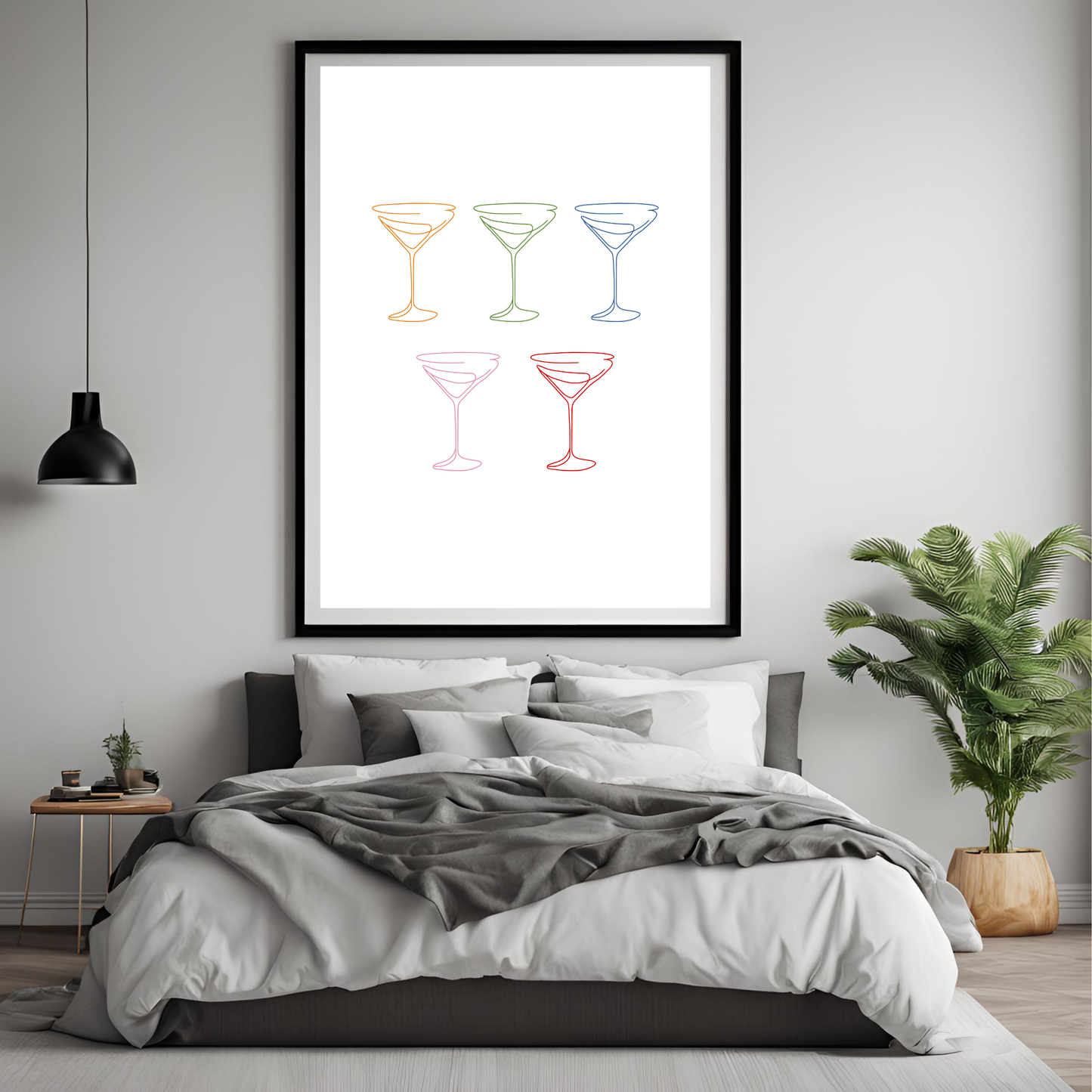 Rainbow Wine Glass Kitchen Print Cheers Wall Art Digital Download