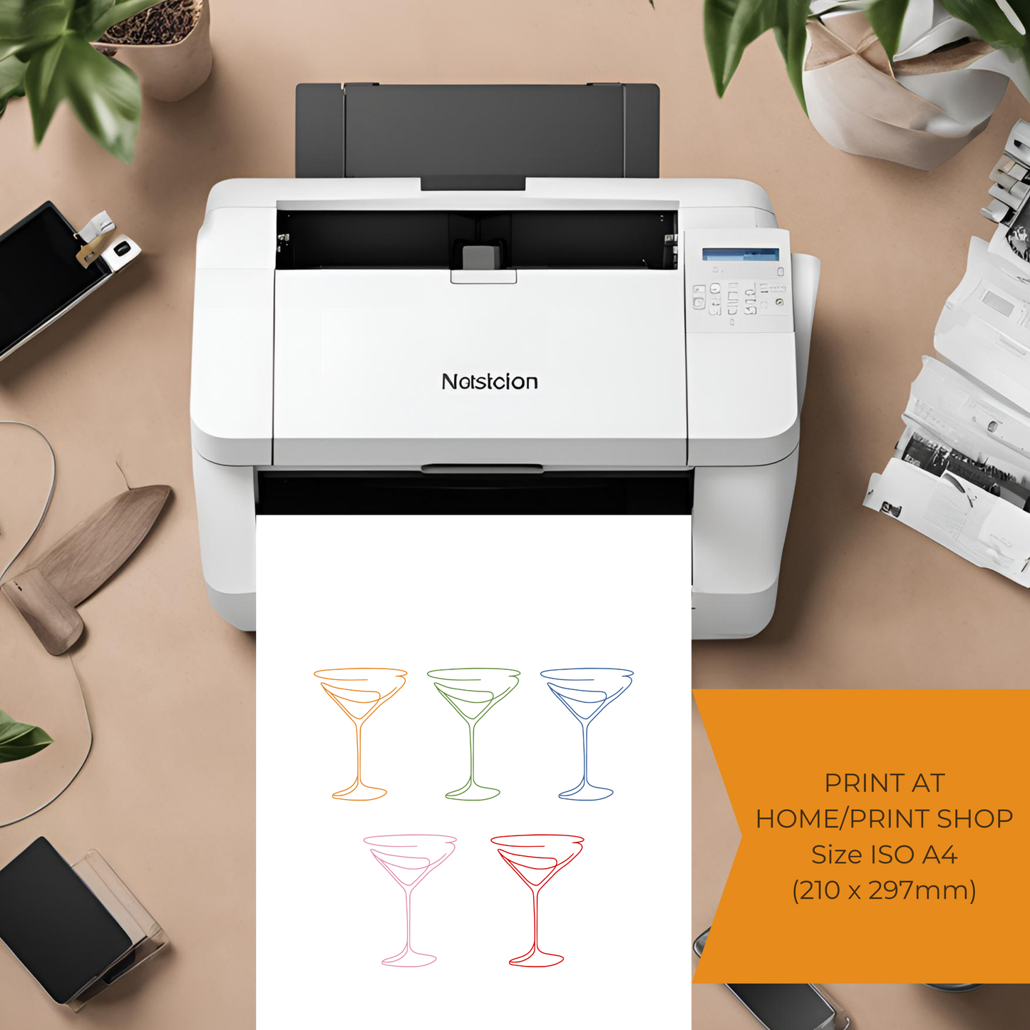 Rainbow Wine Glass Kitchen Print Cheers Wall Art Digital Download