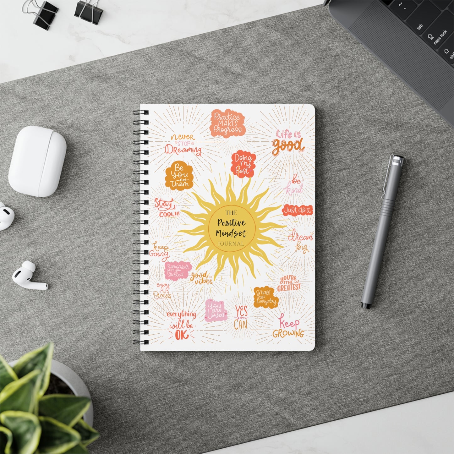 The Positive Mindset Journal - Wirobound Softcover Notebook, A5