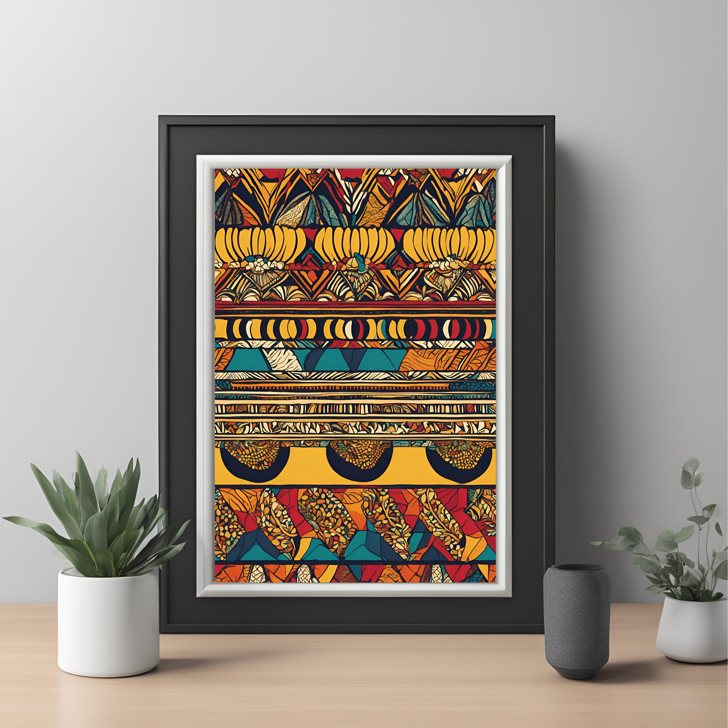 African Print Wall Art Digital Download