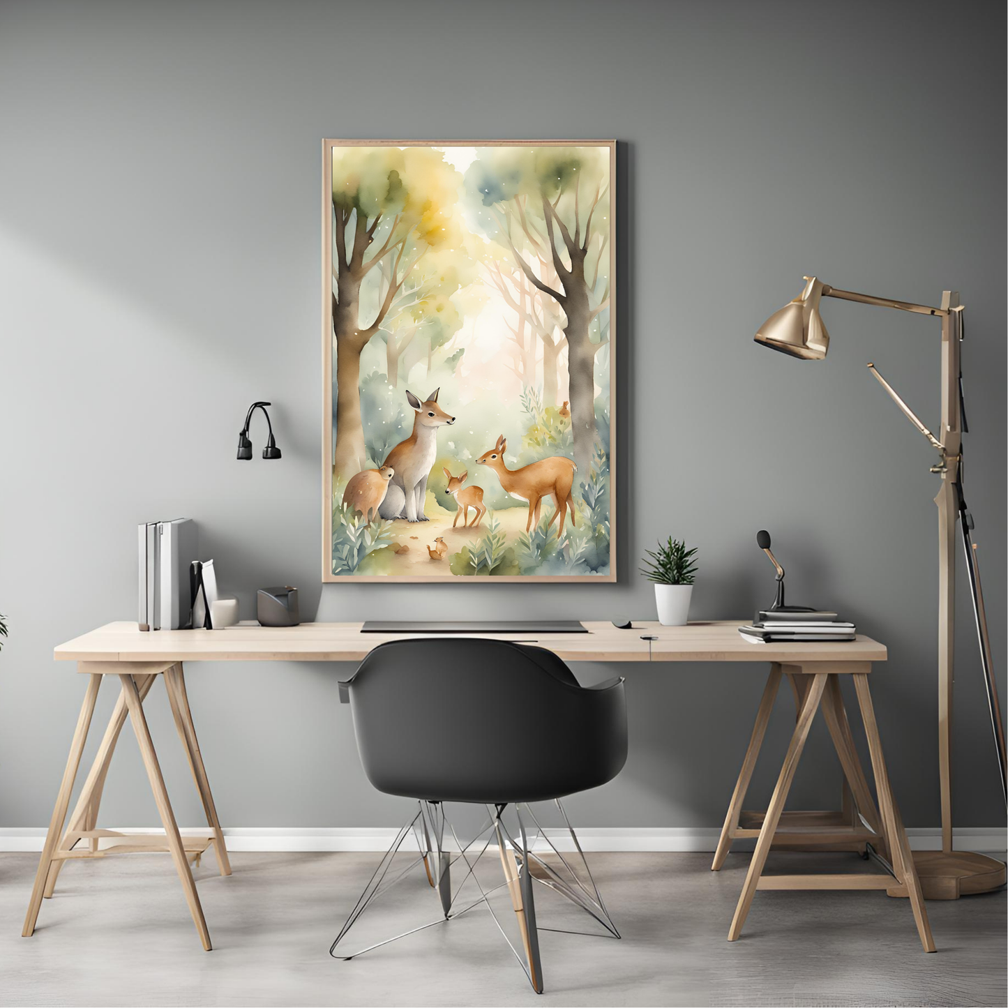 Woodland Scenery Nursery Wall Art Digital Download