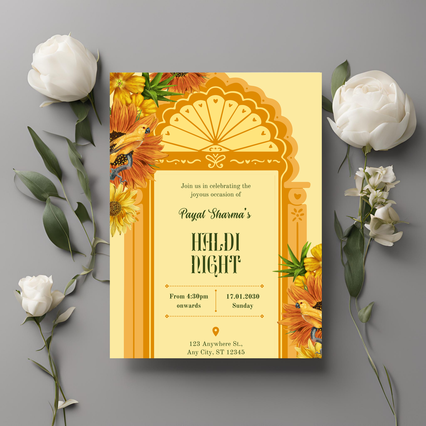 Haldi Border Invite Digital Download - Online Template