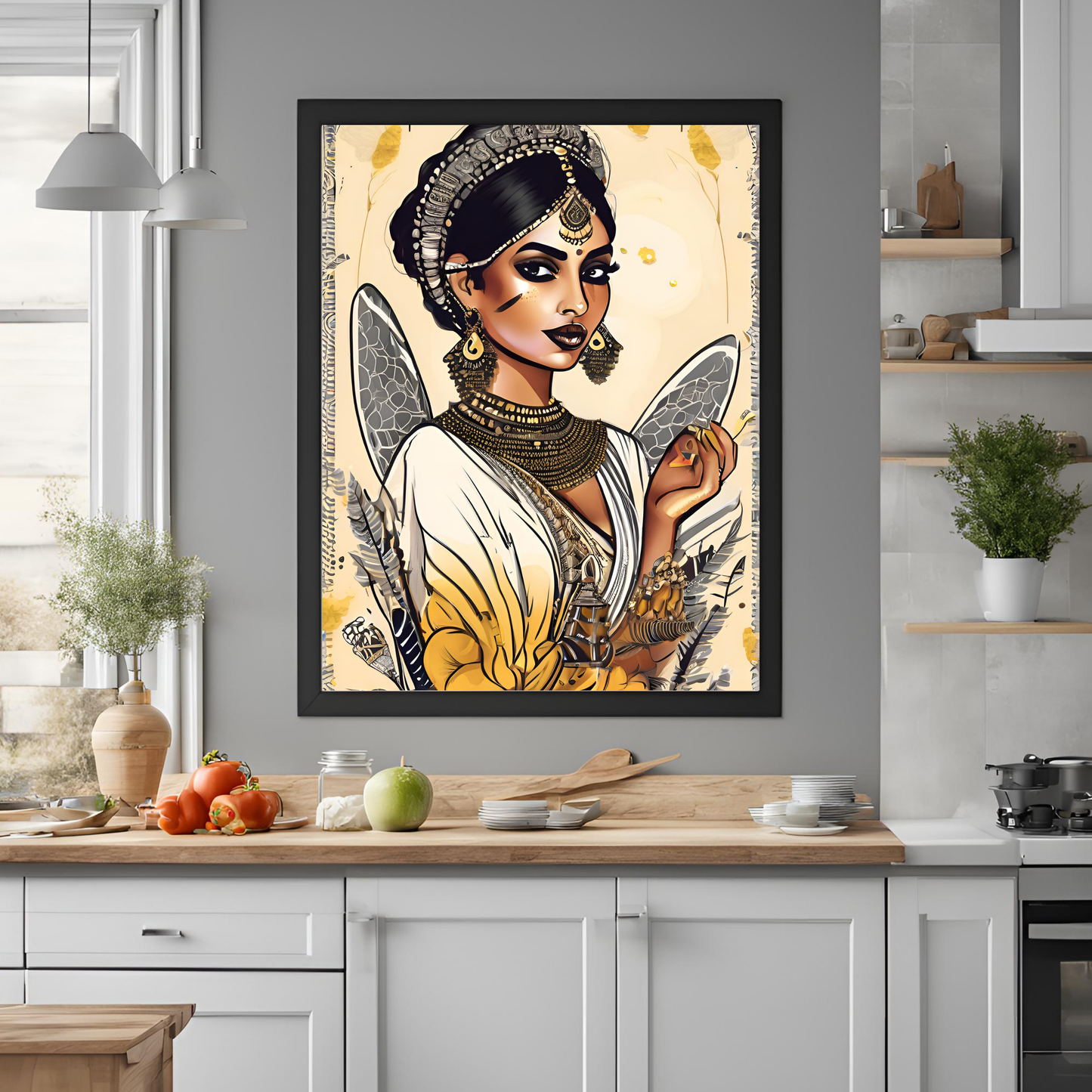 South Asian Queen Bee - Digital Printable Wall Art