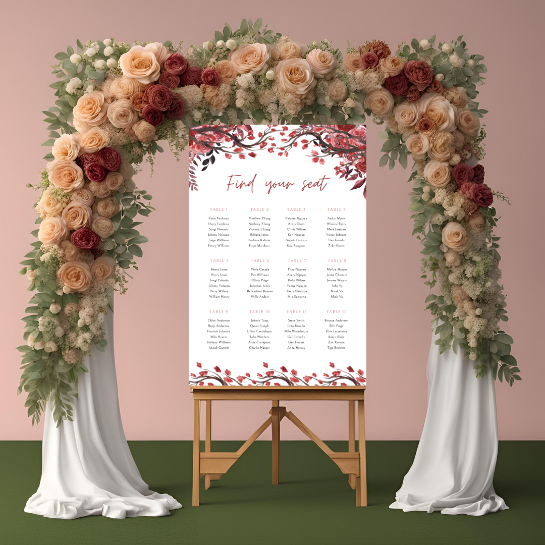 Blossom Seating Plan Digital Download - Online Template