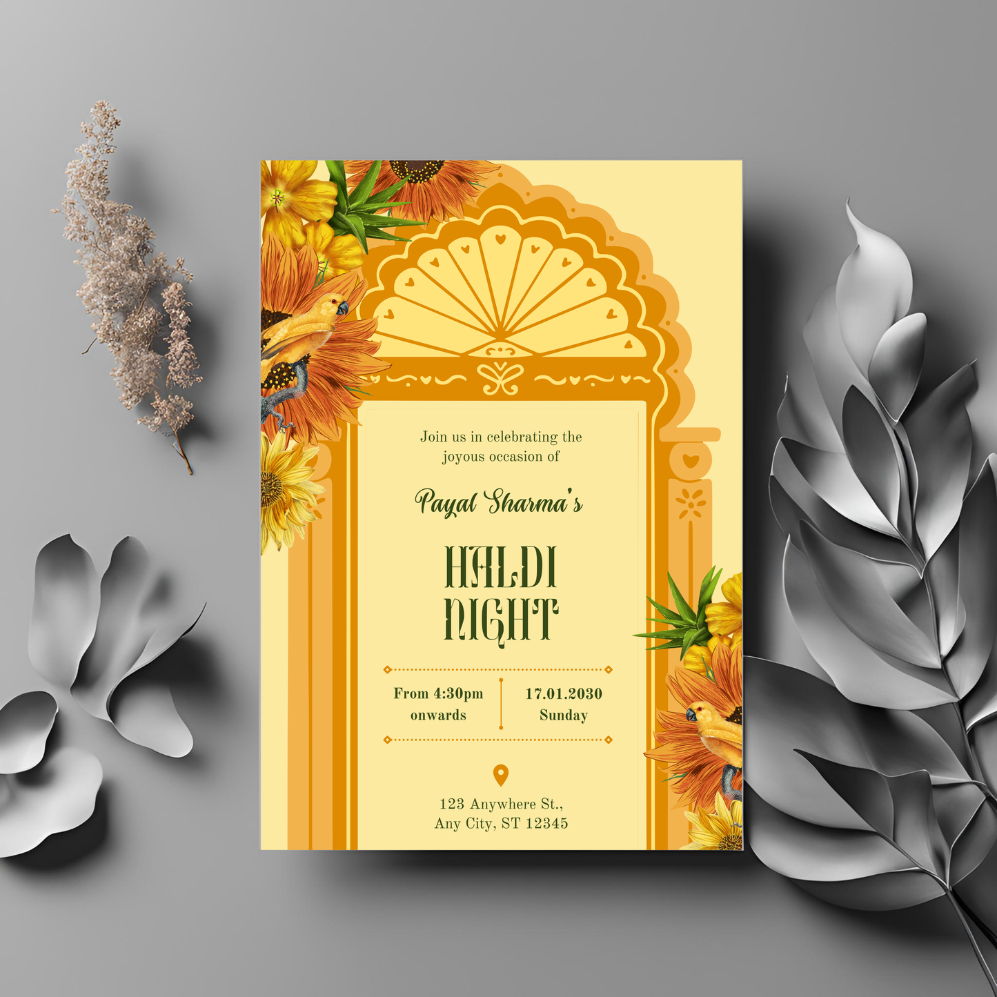 Haldi Border Invite Digital Download - Online Template