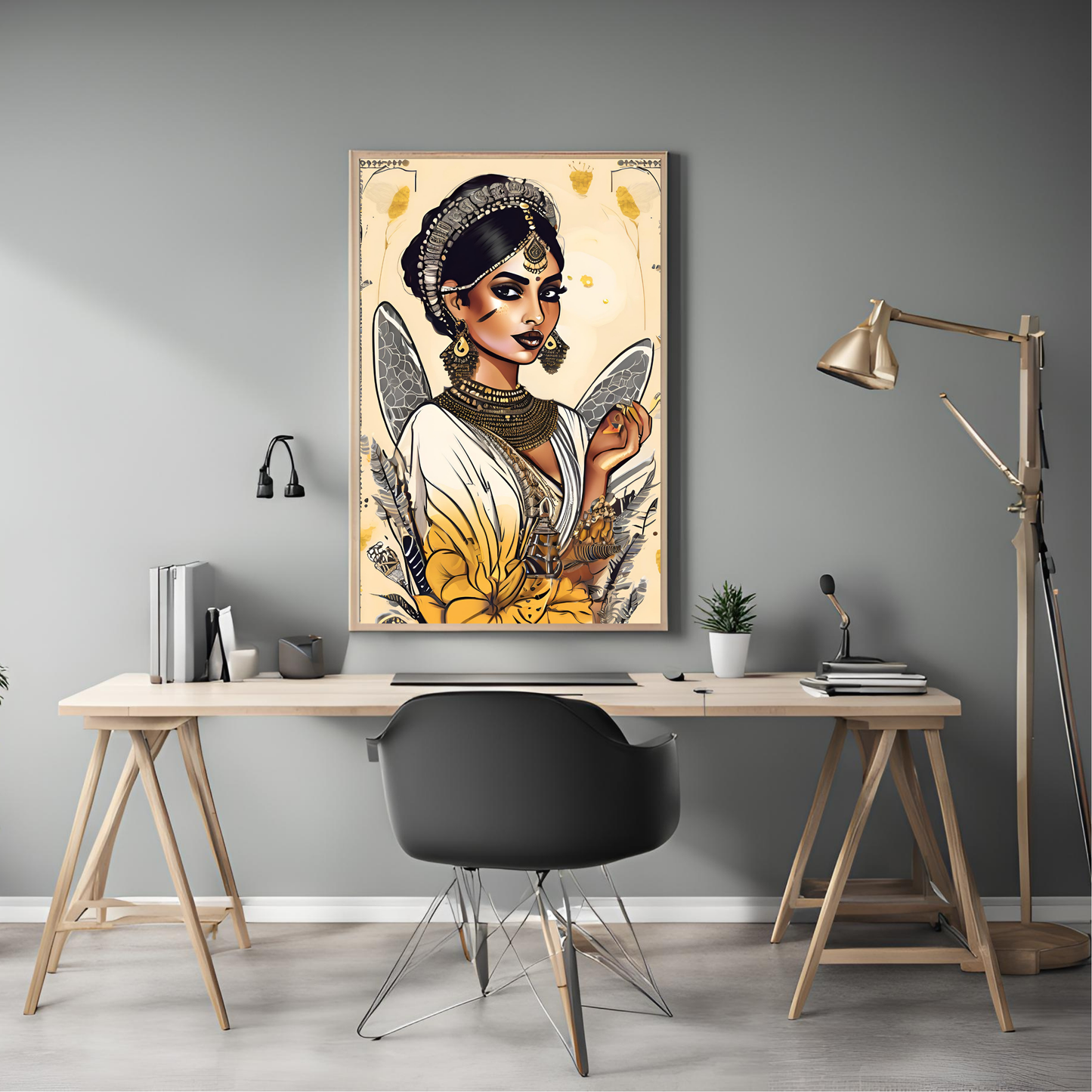 South Asian Queen Bee - Digital Printable Wall Art