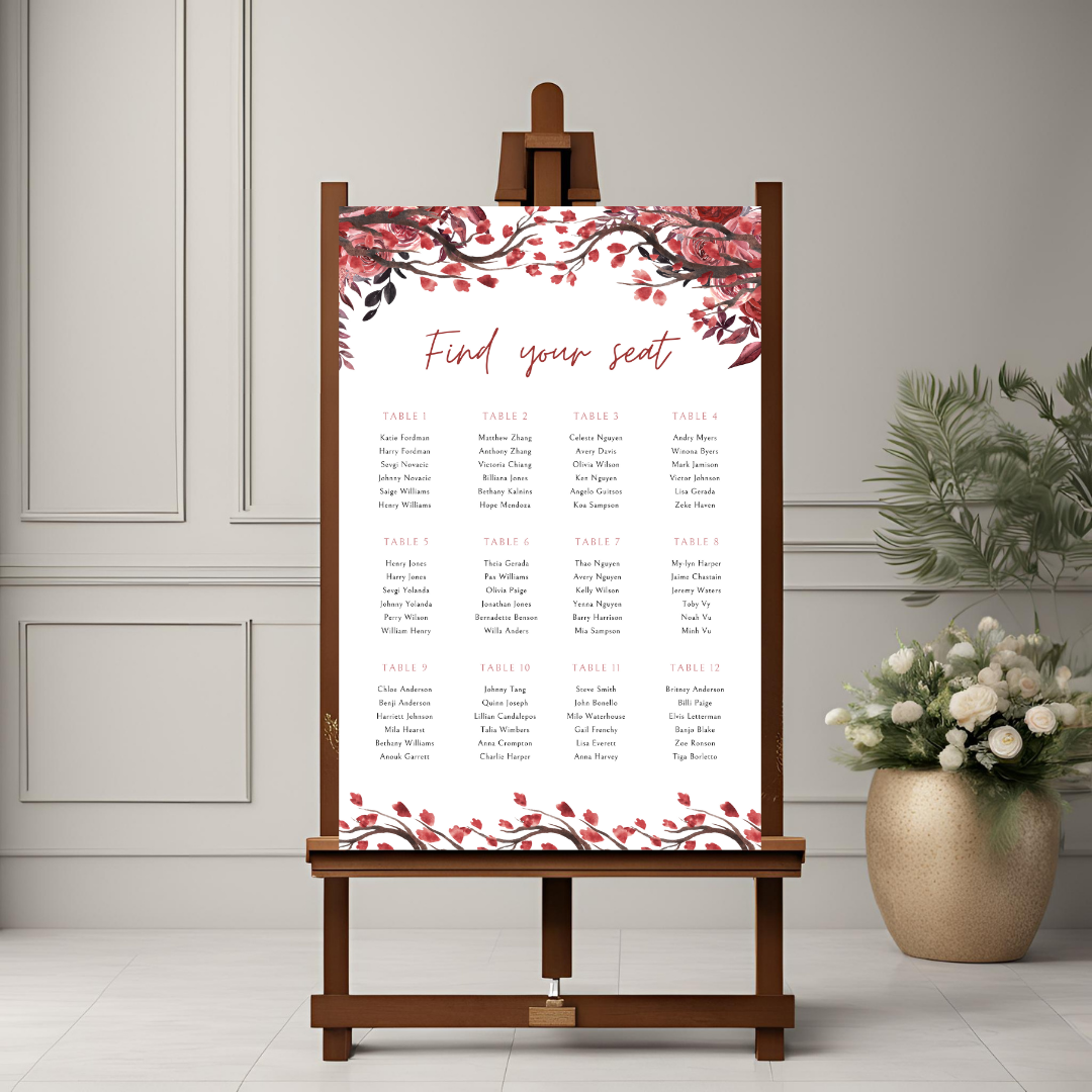 Blossom Seating Plan Digital Download - Online Template