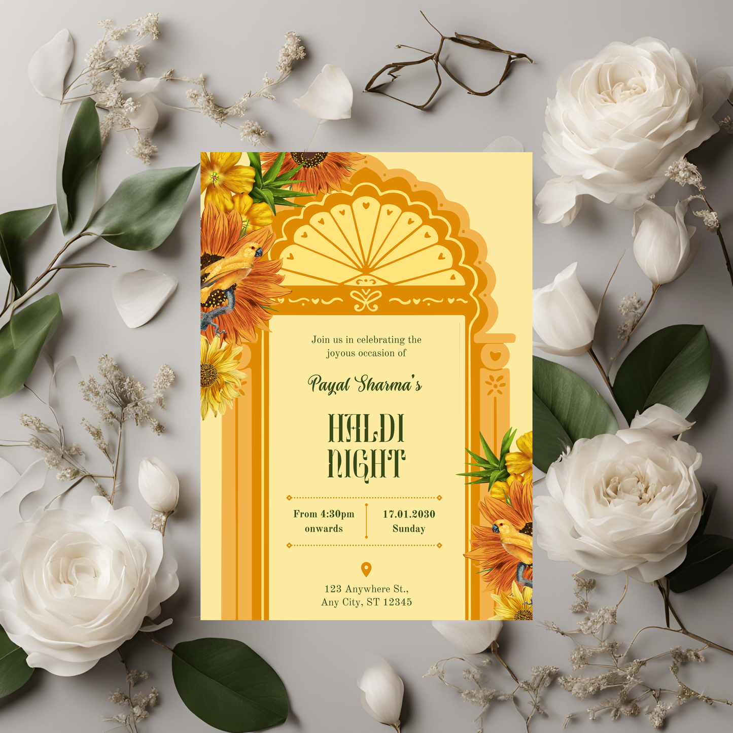 Haldi Border Invite Digital Download - Online Template