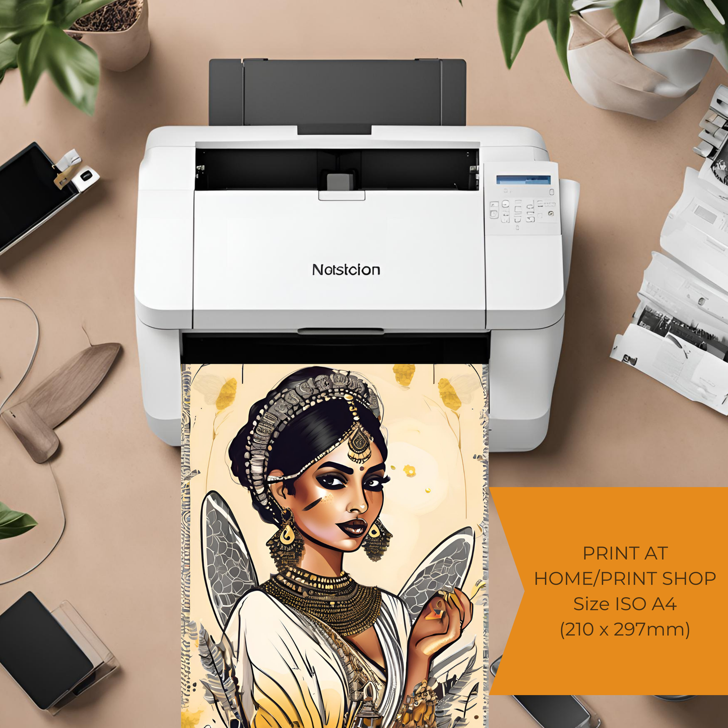 South Asian Queen Bee - Digital Printable Wall Art