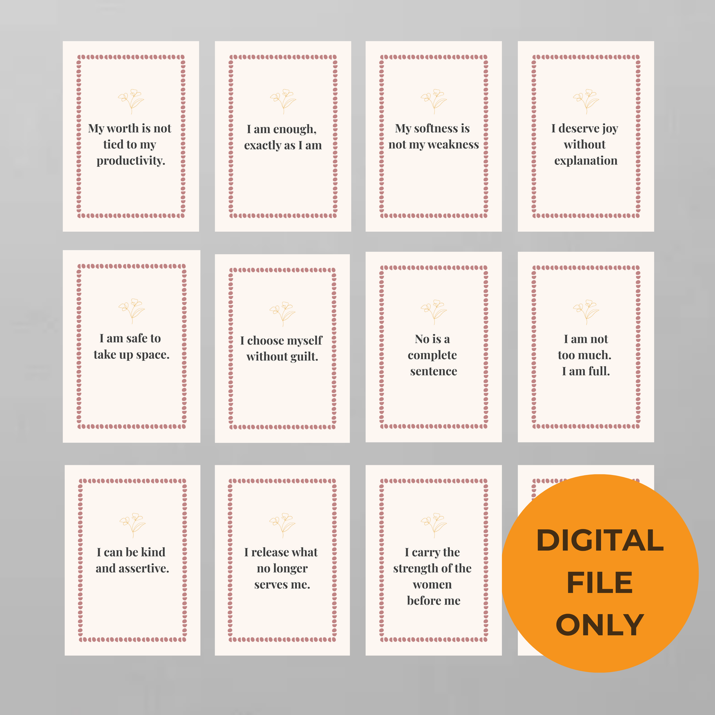 Brown Girl Affirmation Cards – Printable Self-Love & Empowerment Deck for Desi Women