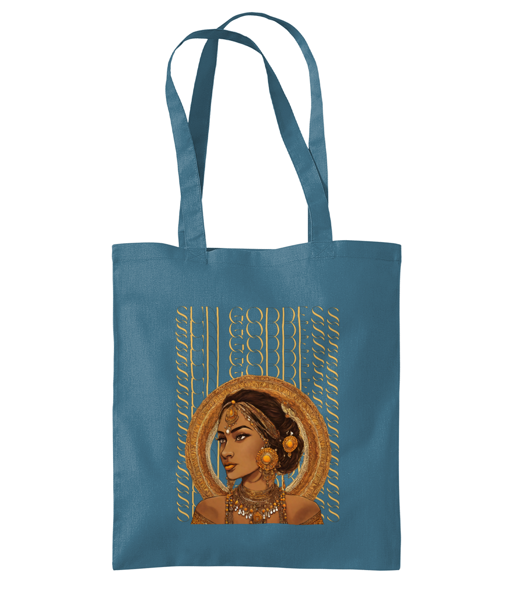 South Asian Art - Brown Sun Goddess Tote Bag