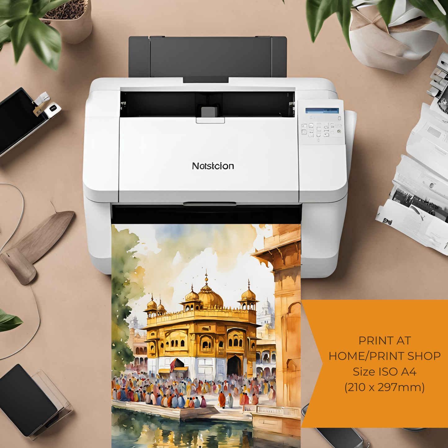 Amritsar Watercolor Painting, India Travel Poster - Digital File