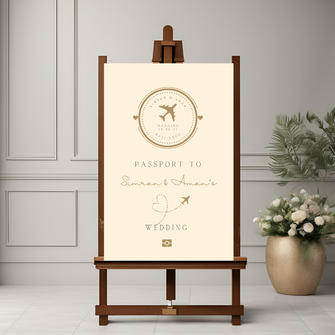 Destination Wedding Passport Entrance Board - Online Template