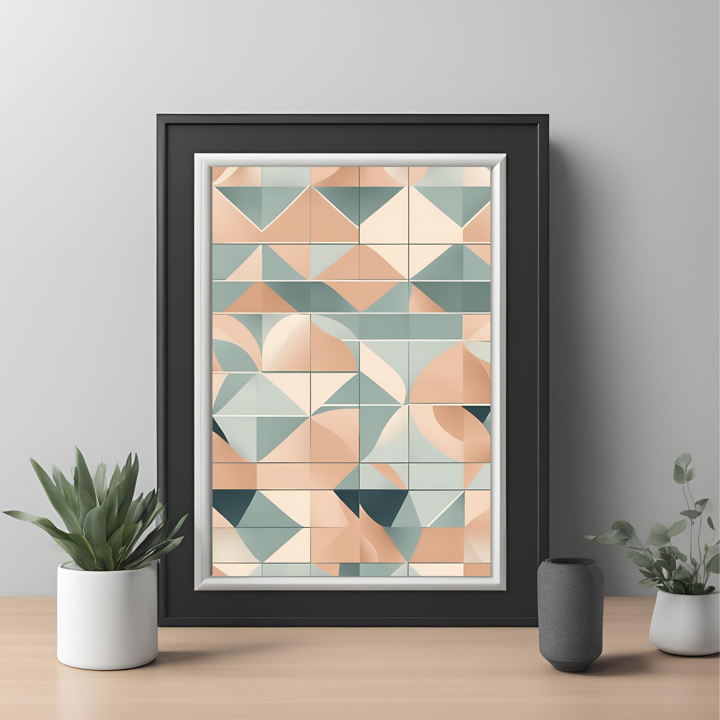 Scandinavian Peach Wall Art Digital Download