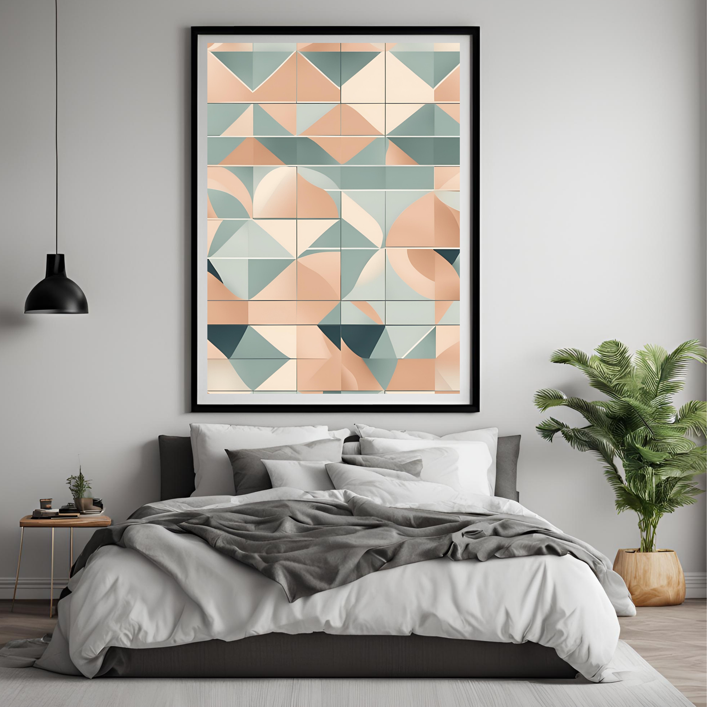 Scandinavian Peach Wall Art Digital Download