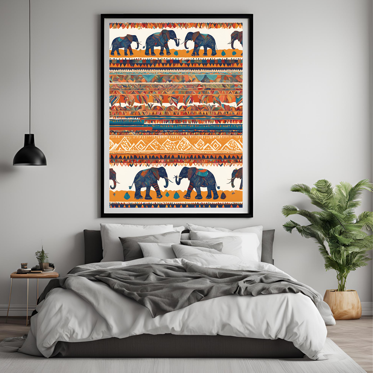 Indian Elephant Minimalist Print Wall Art Digital Download