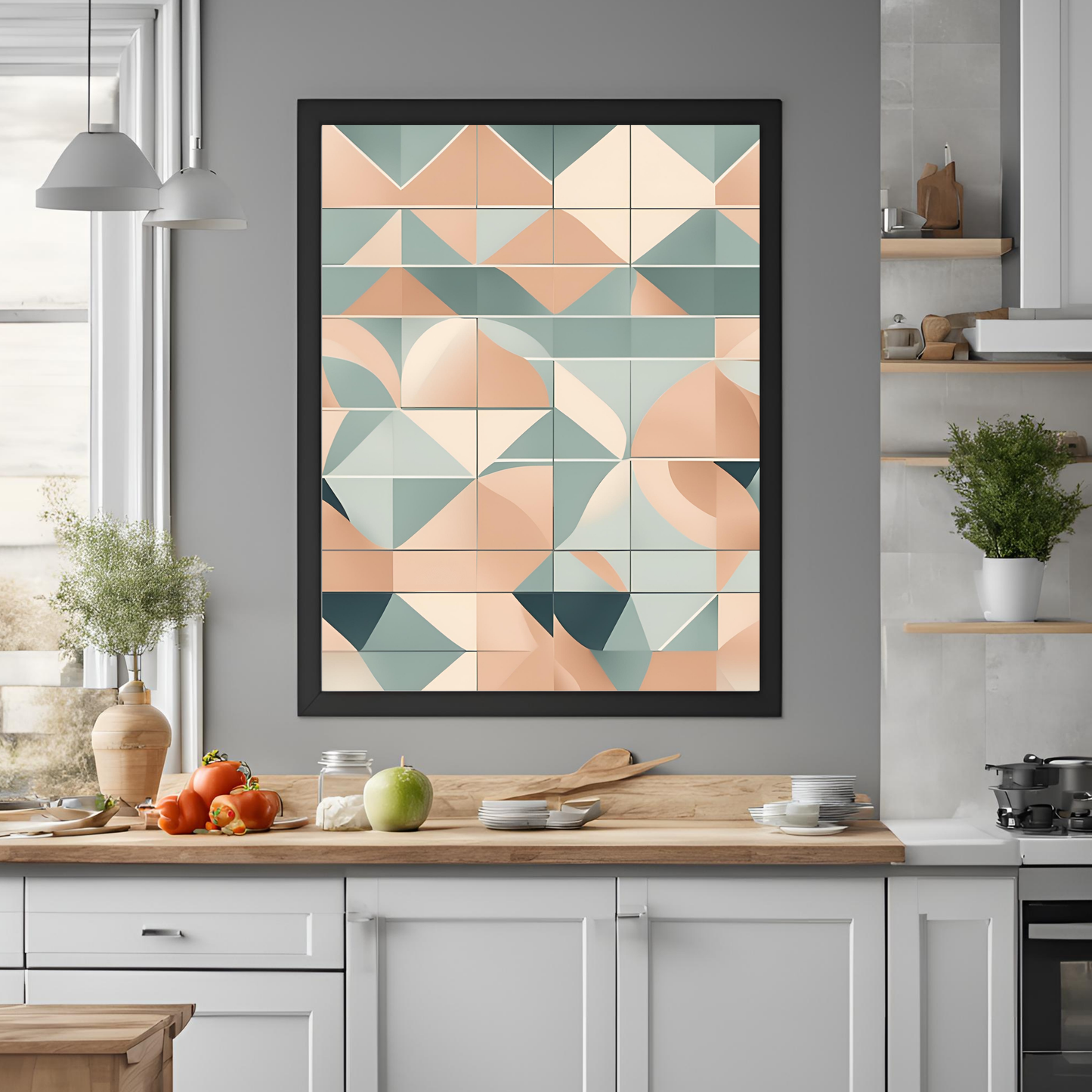 Scandinavian Peach Wall Art Digital Download