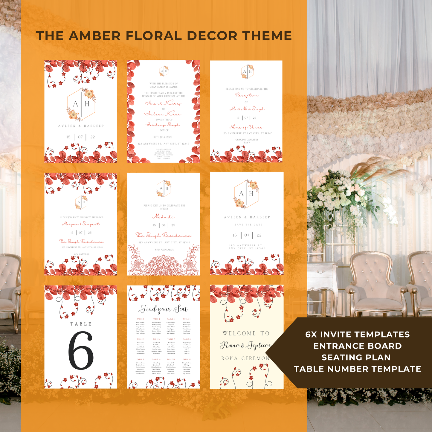 Floral Table No Digital Download - Online Template