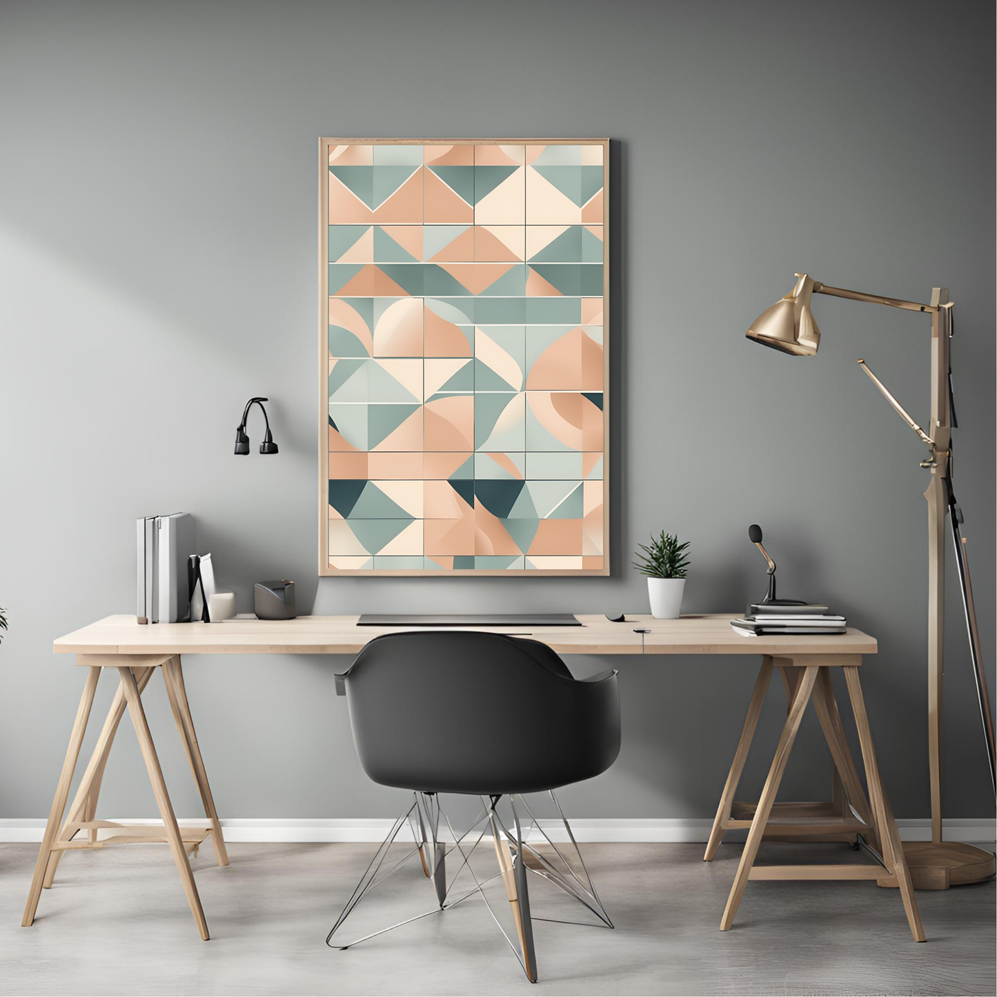 Scandinavian Peach Wall Art Digital Download