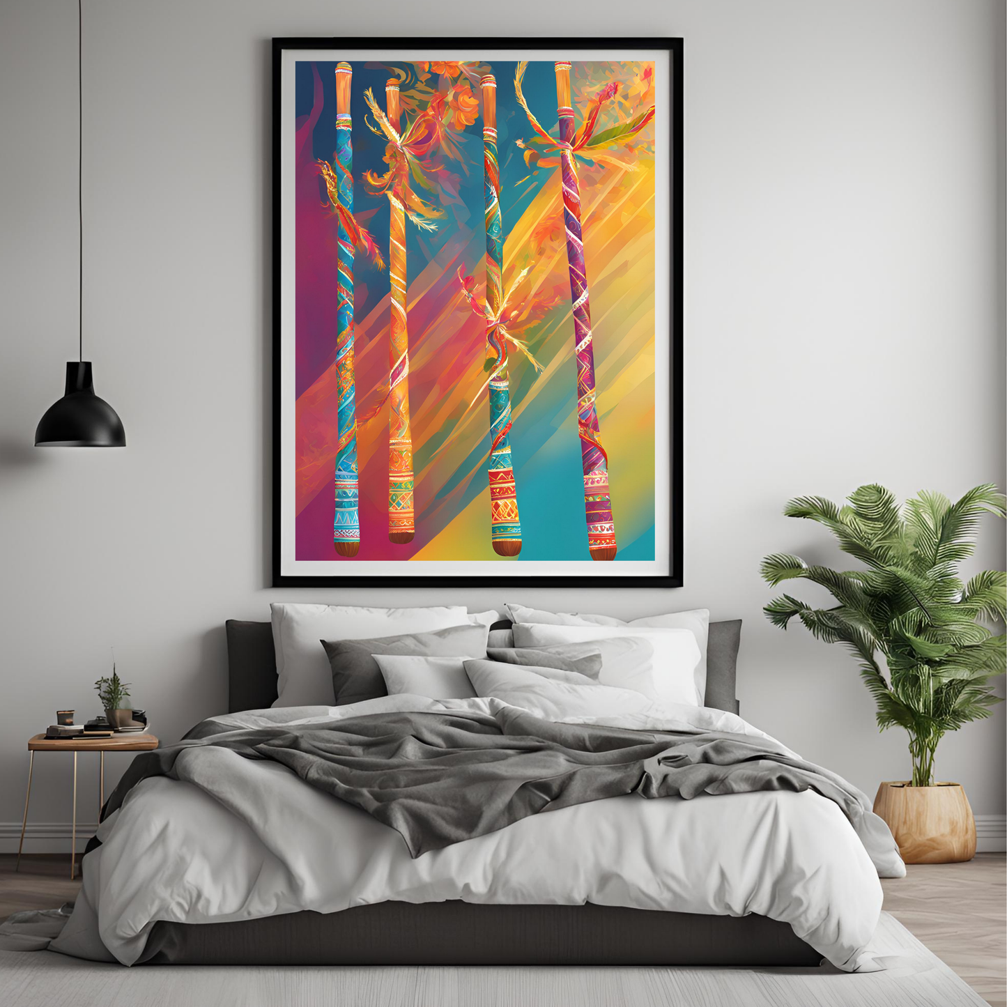 Garba Dandia Gujarati Abstract Print