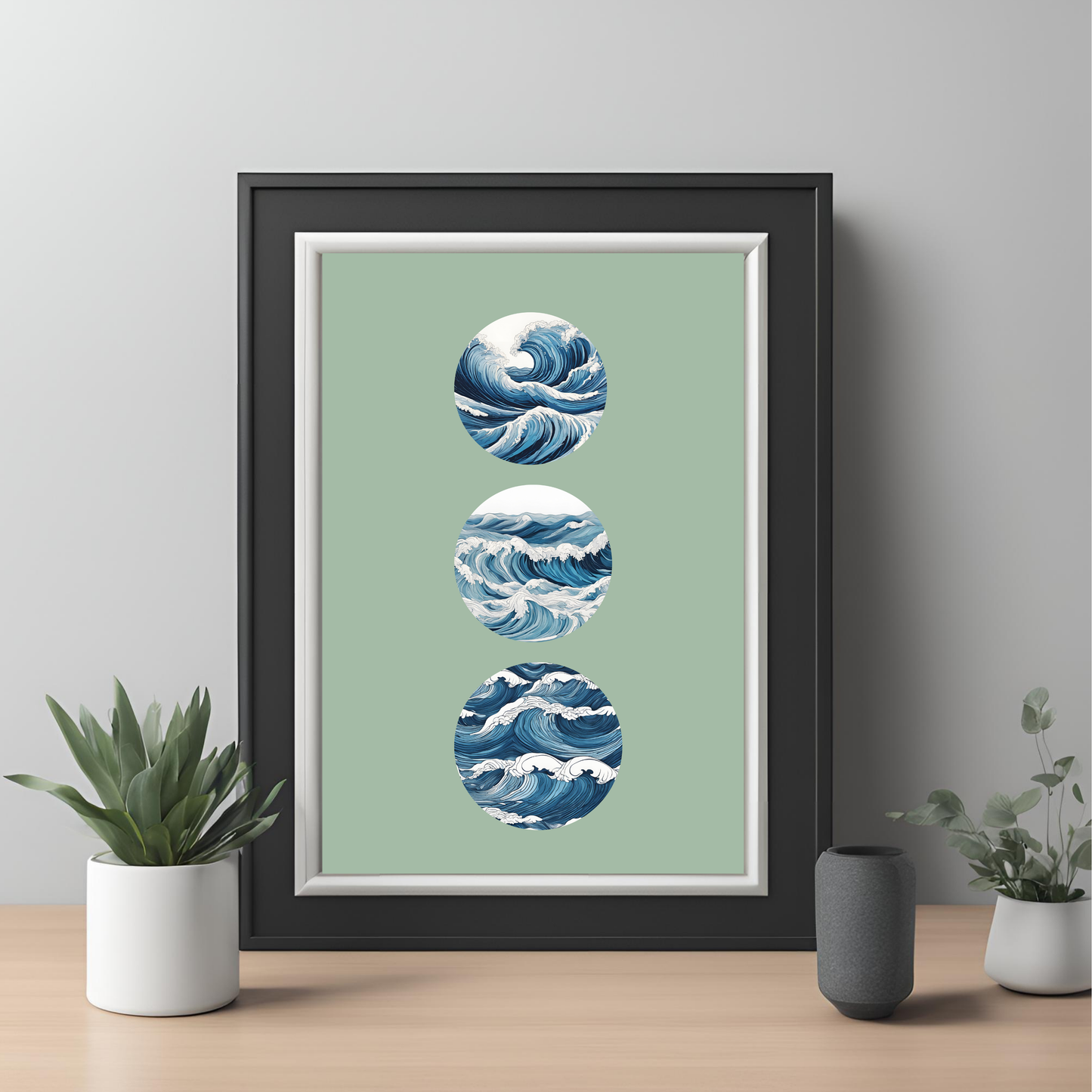 Waves Turquoise Wall Art Print - Digital Download