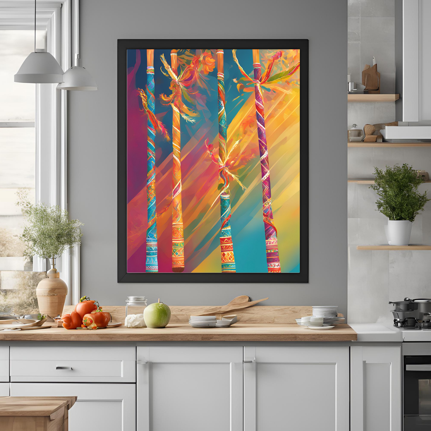 Garba Dandia Gujarati Abstract Print
