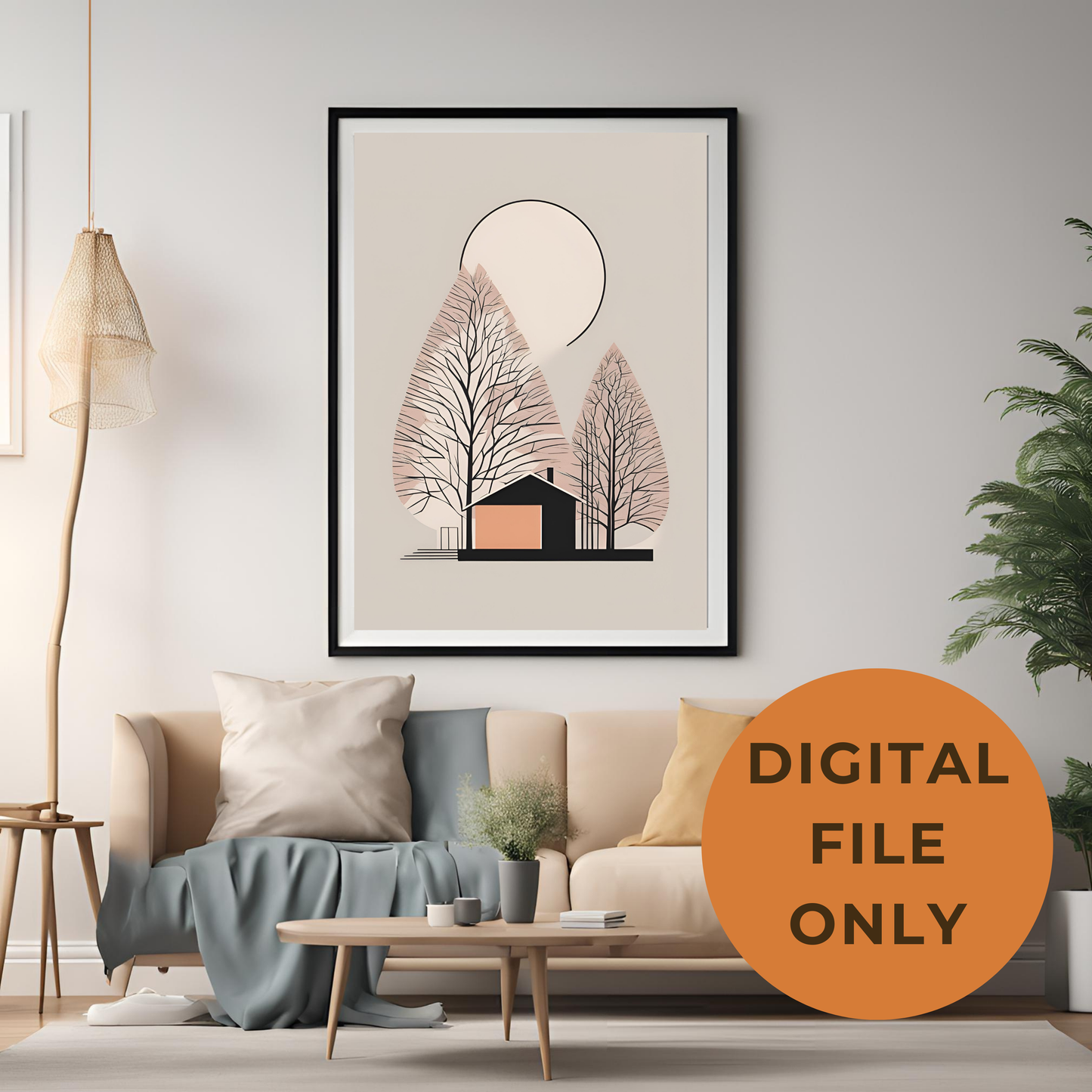 Scandinavian Nordic Tree Wall Art Digital Download