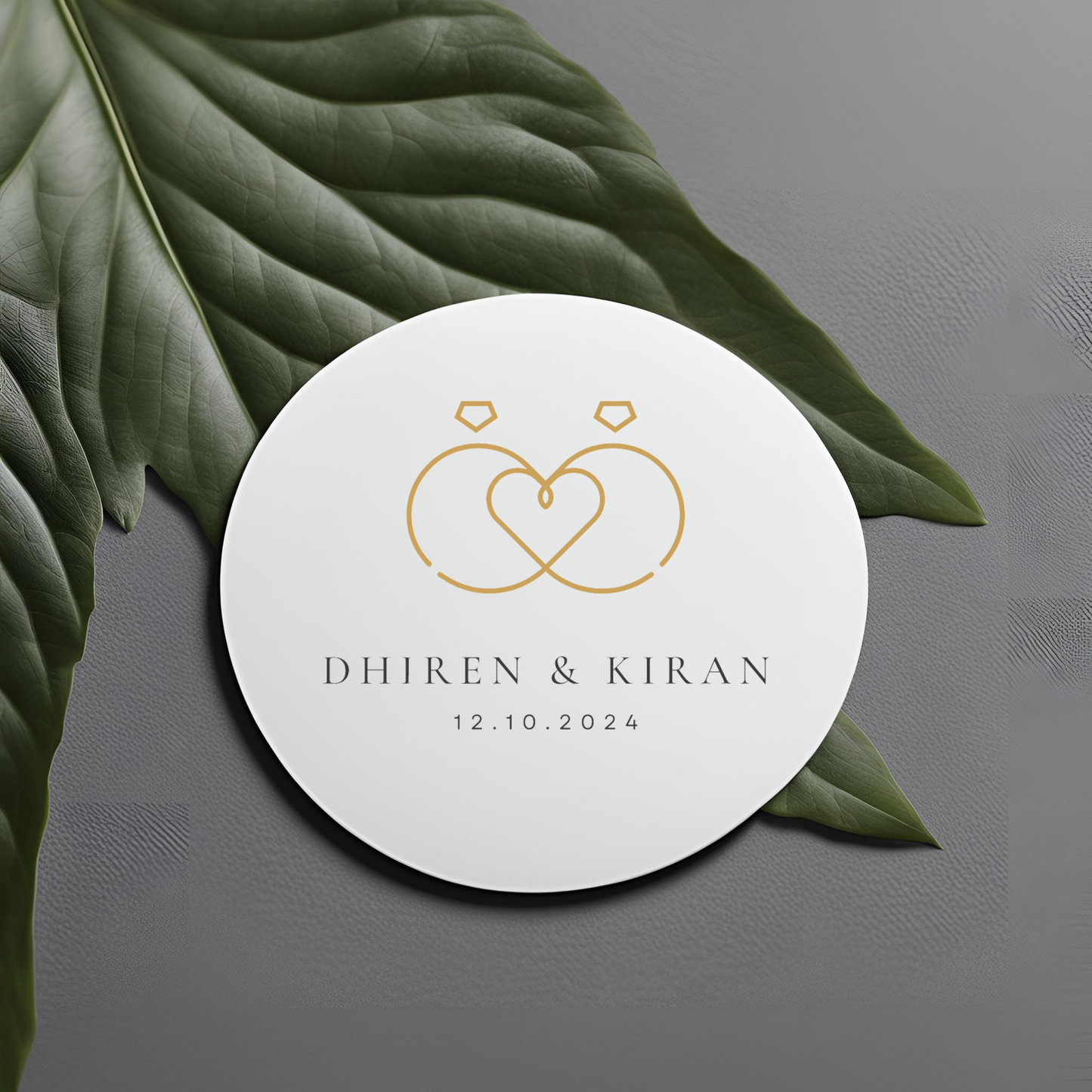Gold Rings Wedding Monogram Digital Download - Online Template