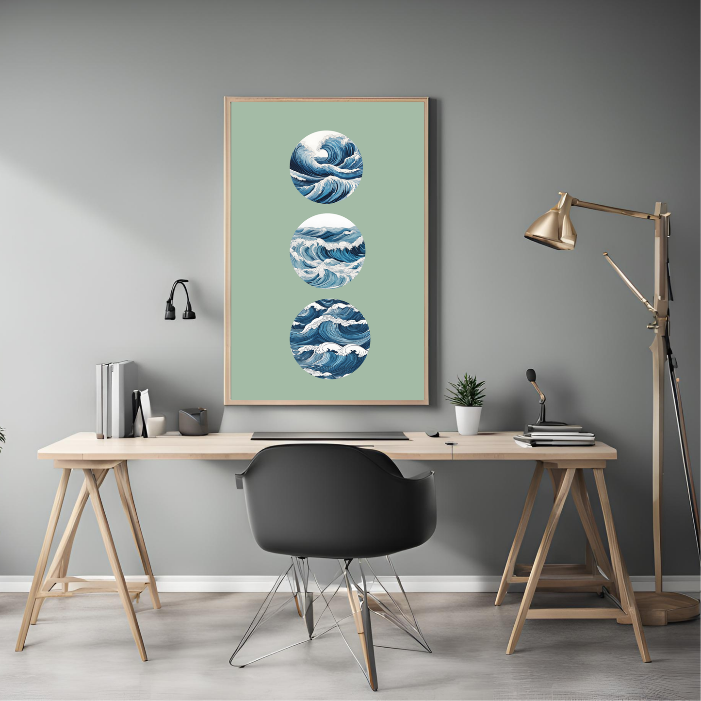 Waves Turquoise Wall Art Print - Digital Download