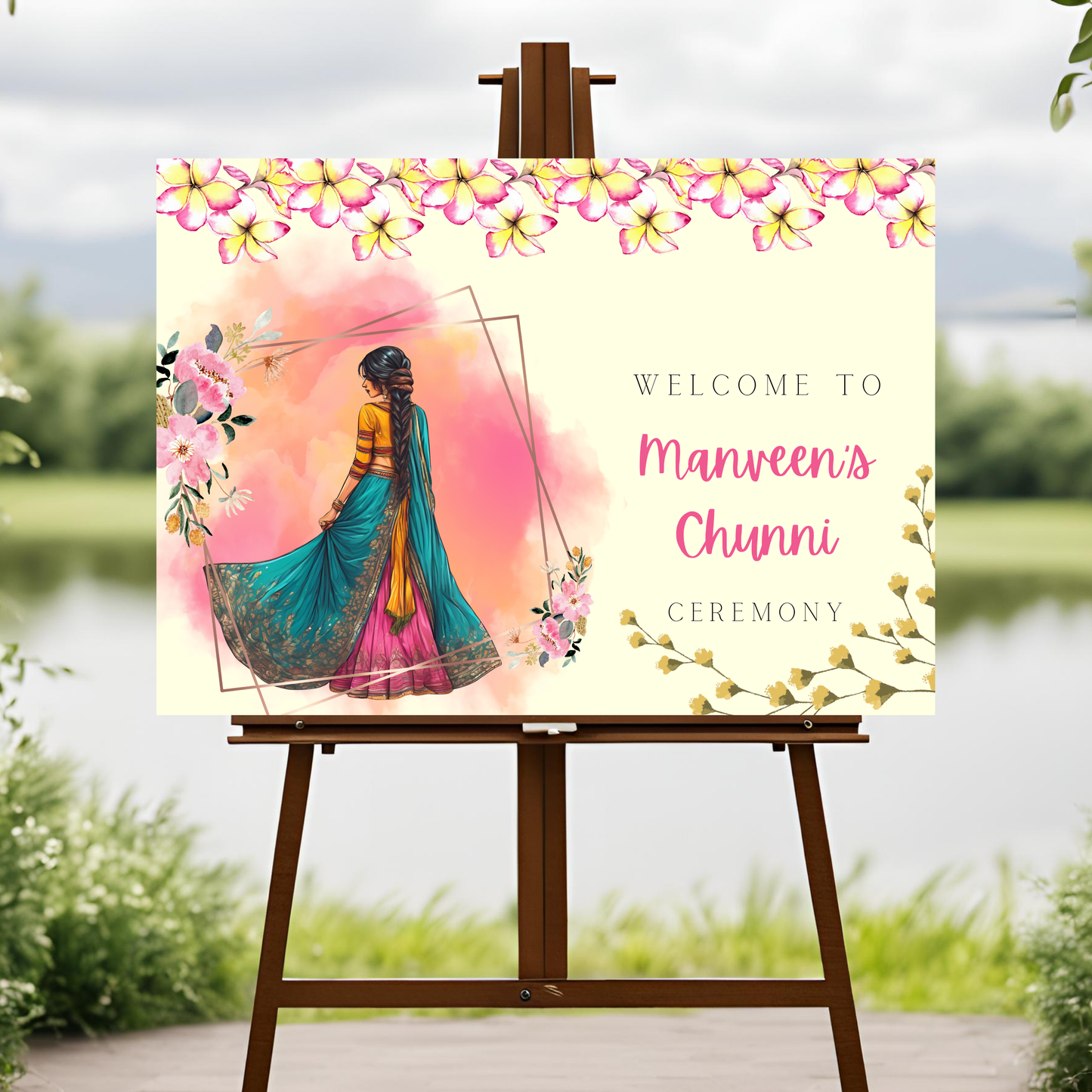 Decor Chunni Ceremony Entrance Board Digital Download - Online Template