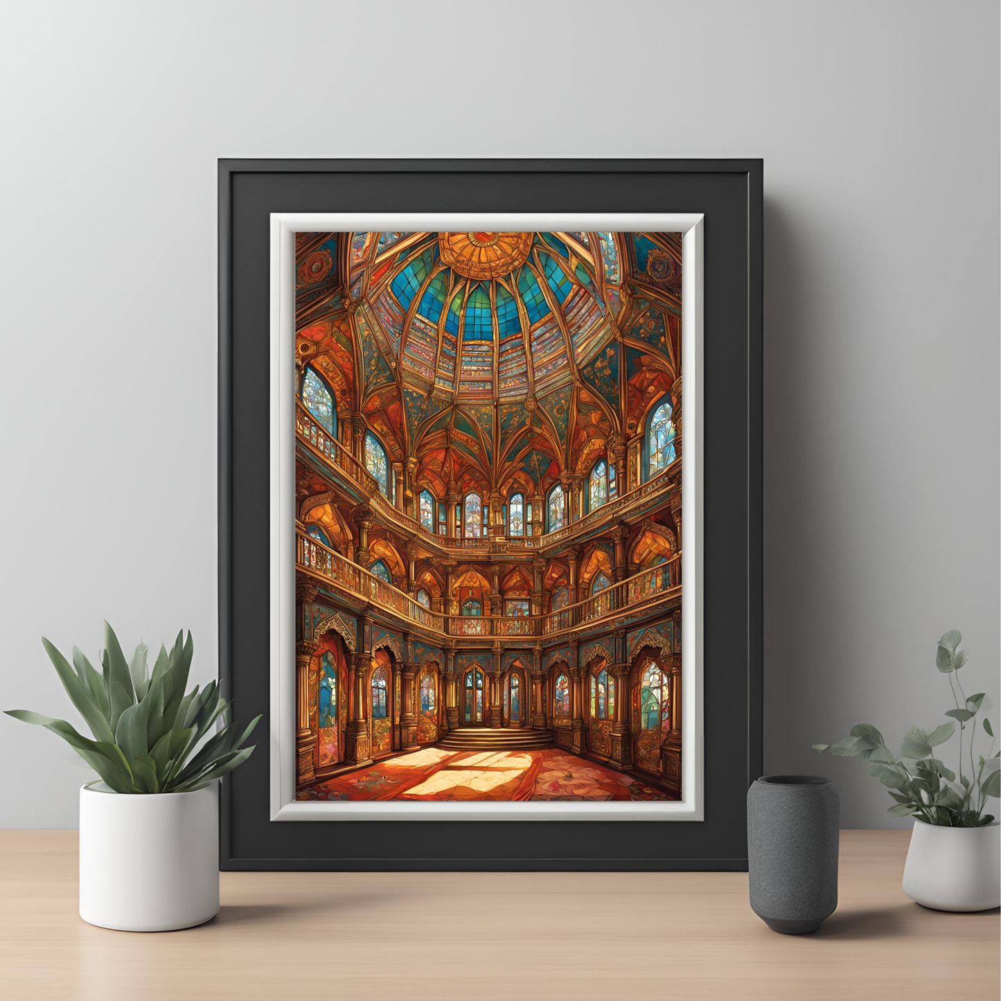 Indian Palace Colourful Interior Architecture Wall Art Digital Print