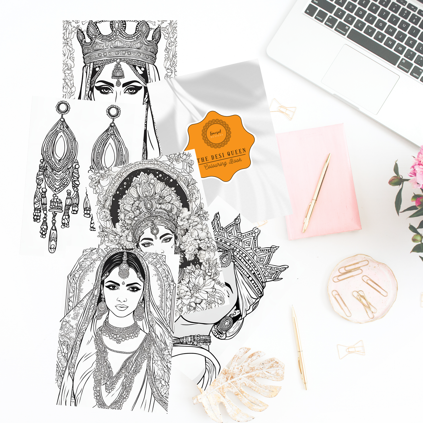The Desi Queen Digital Colouring Book - Online Template