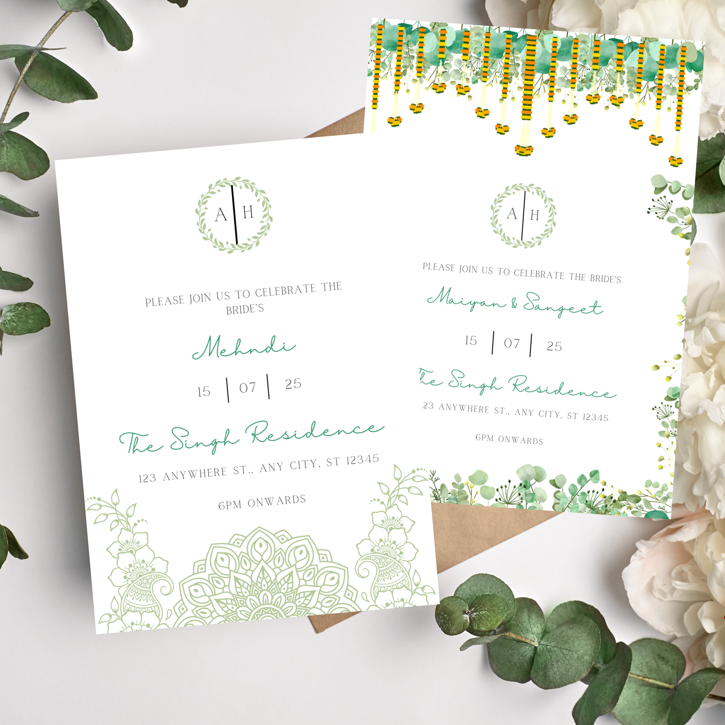 Nature Invite Inserts Digital Download 6pcs - Online Template